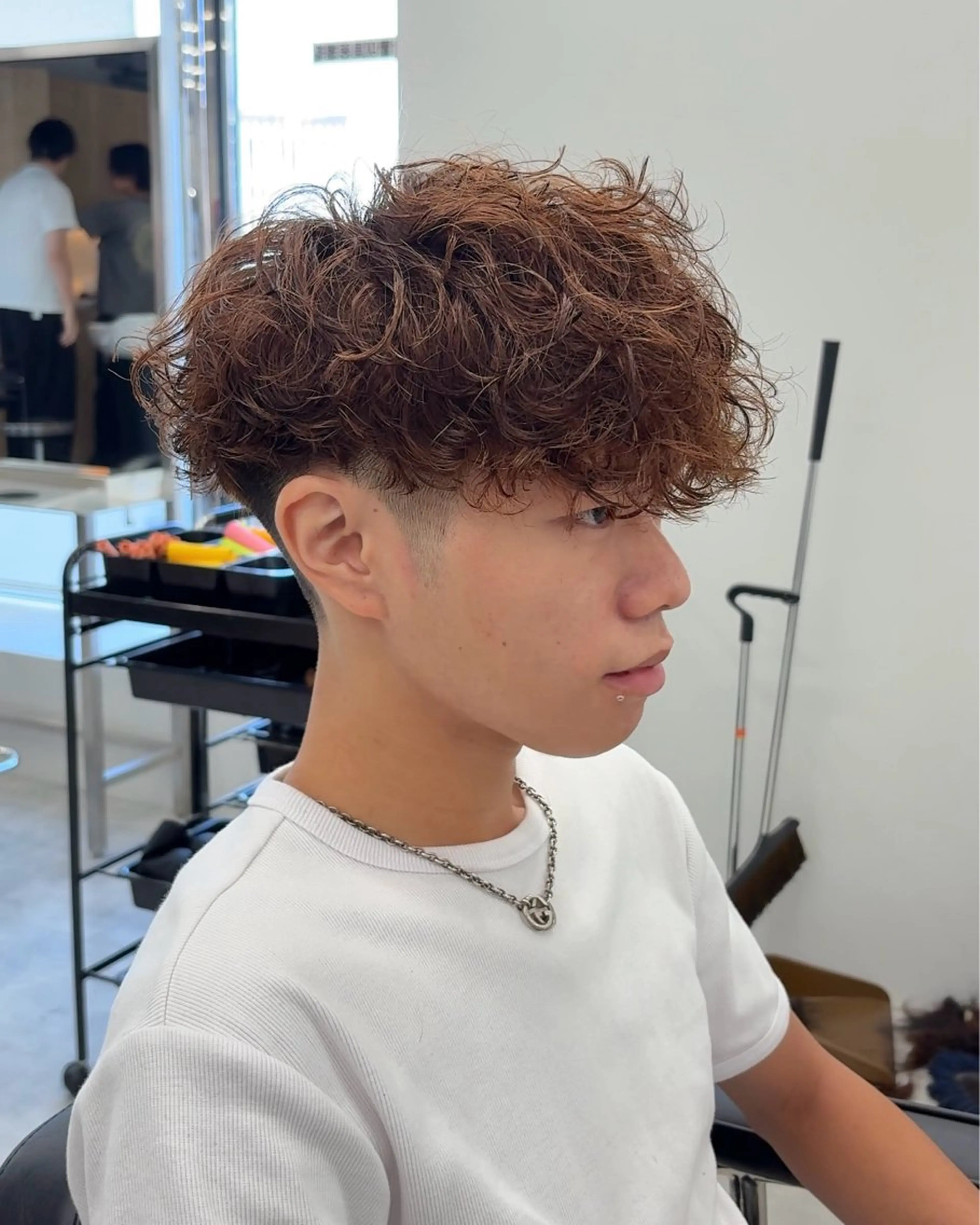 ショート カラー パーマ メンズ メンズパーマ スペインカール カット パーマ メンズパーマ/ 新潟駅/佐藤裕のヘアスタイル
