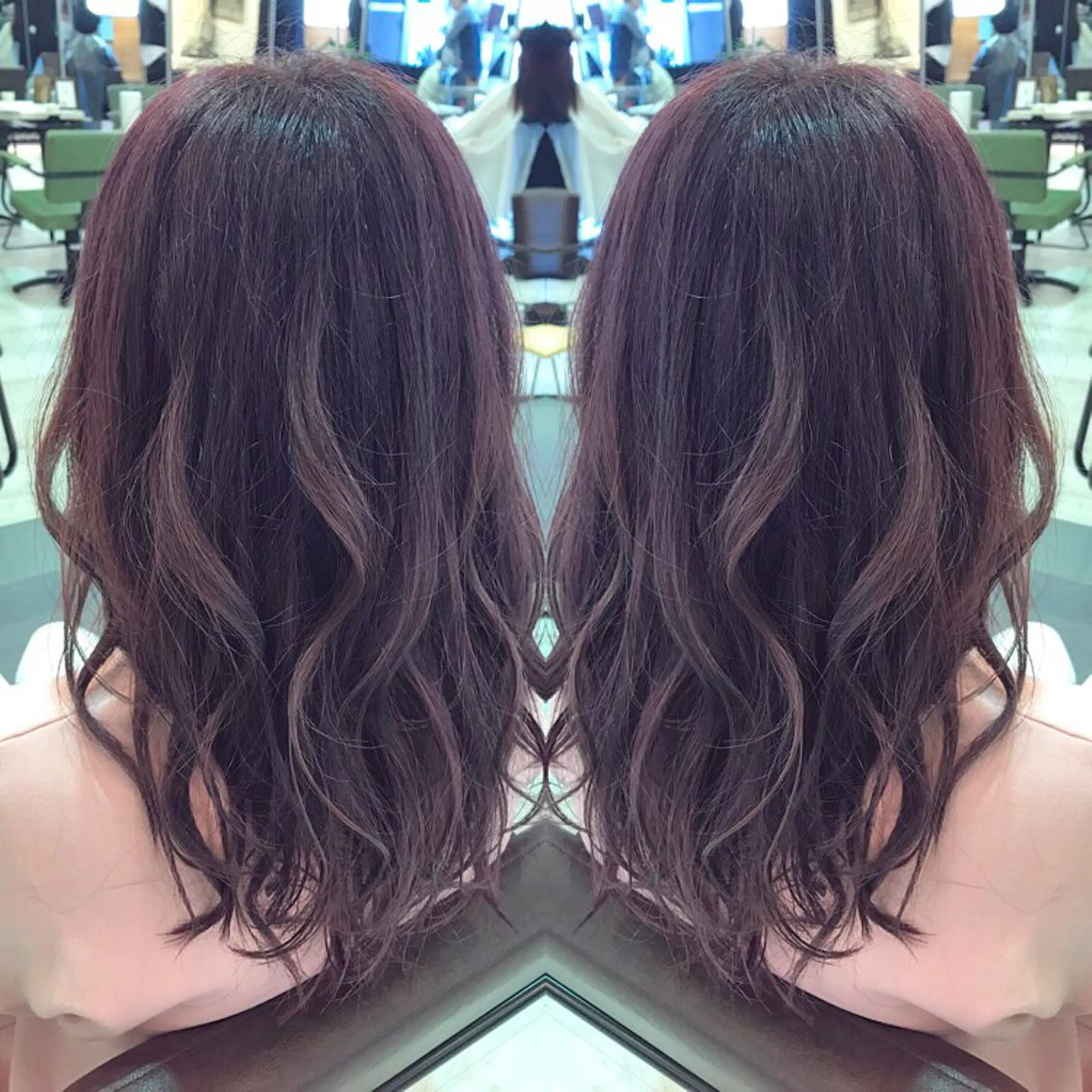 セミロング カラー アッシュ イルミナカラー ピンクカラー ピンクアッシュ 青木 茂樹⭐️ 透明感カラーのヘアスタイル