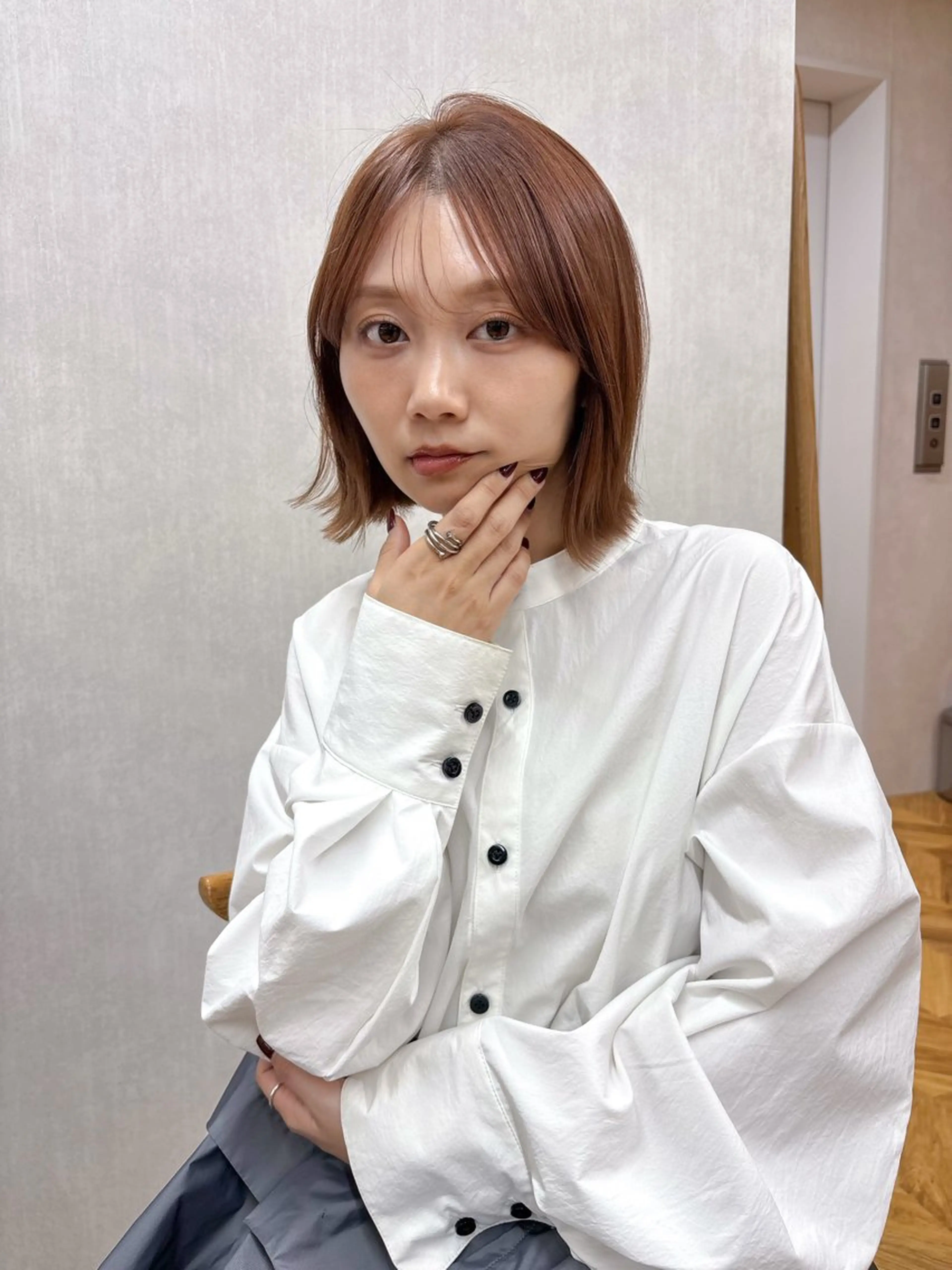 ミディアム ボブレイヤー ボブ レイヤーカット ヘアカラー ボブ/ミディアム 親しみやすさ/さくらのヘアスタイル