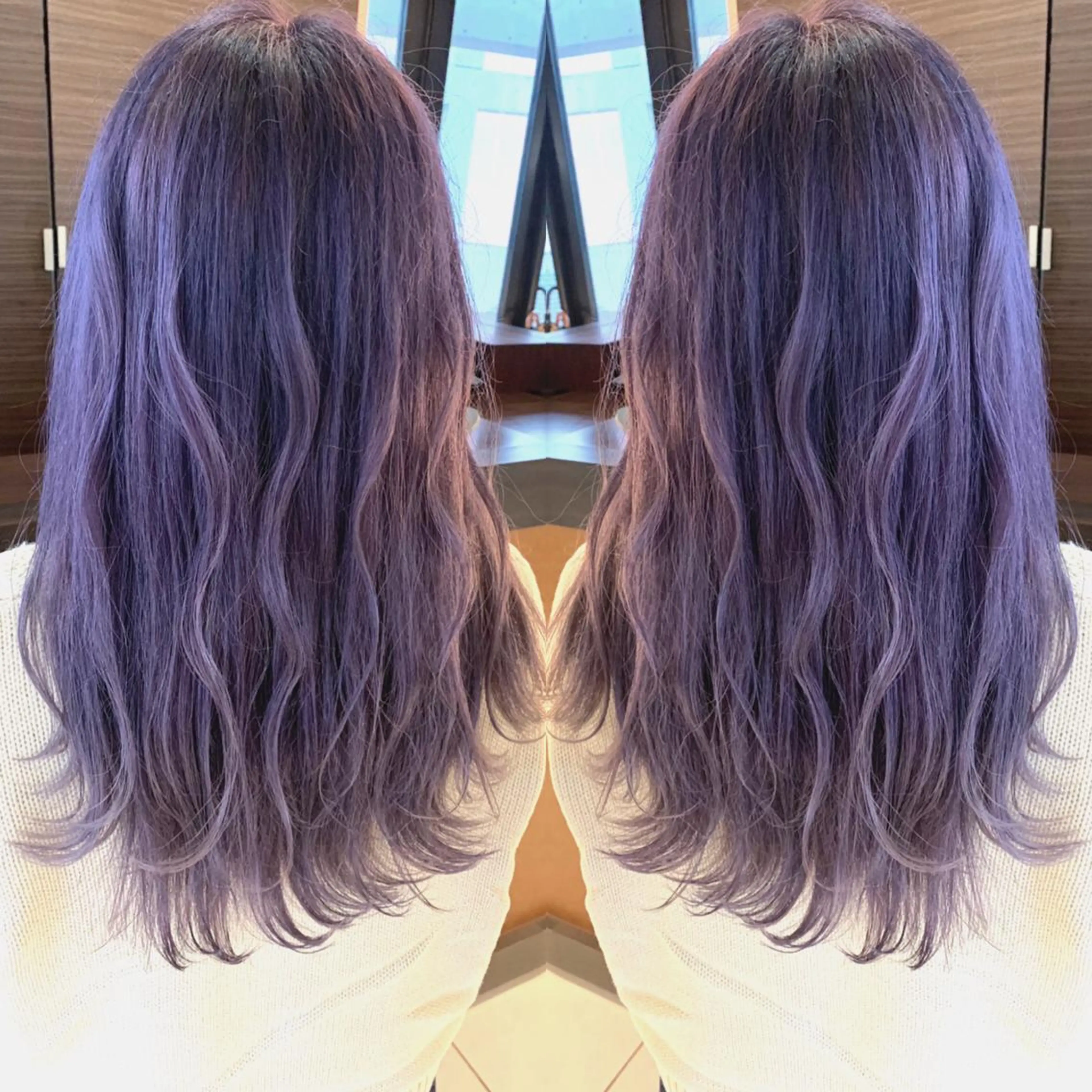 セミロング カラー ヘアアレンジ グレージュ ラベンダーカラー ラベンダーグレージュ ラベンダーグレー Merci メルシー 福岡、今泉のヘアスタイル