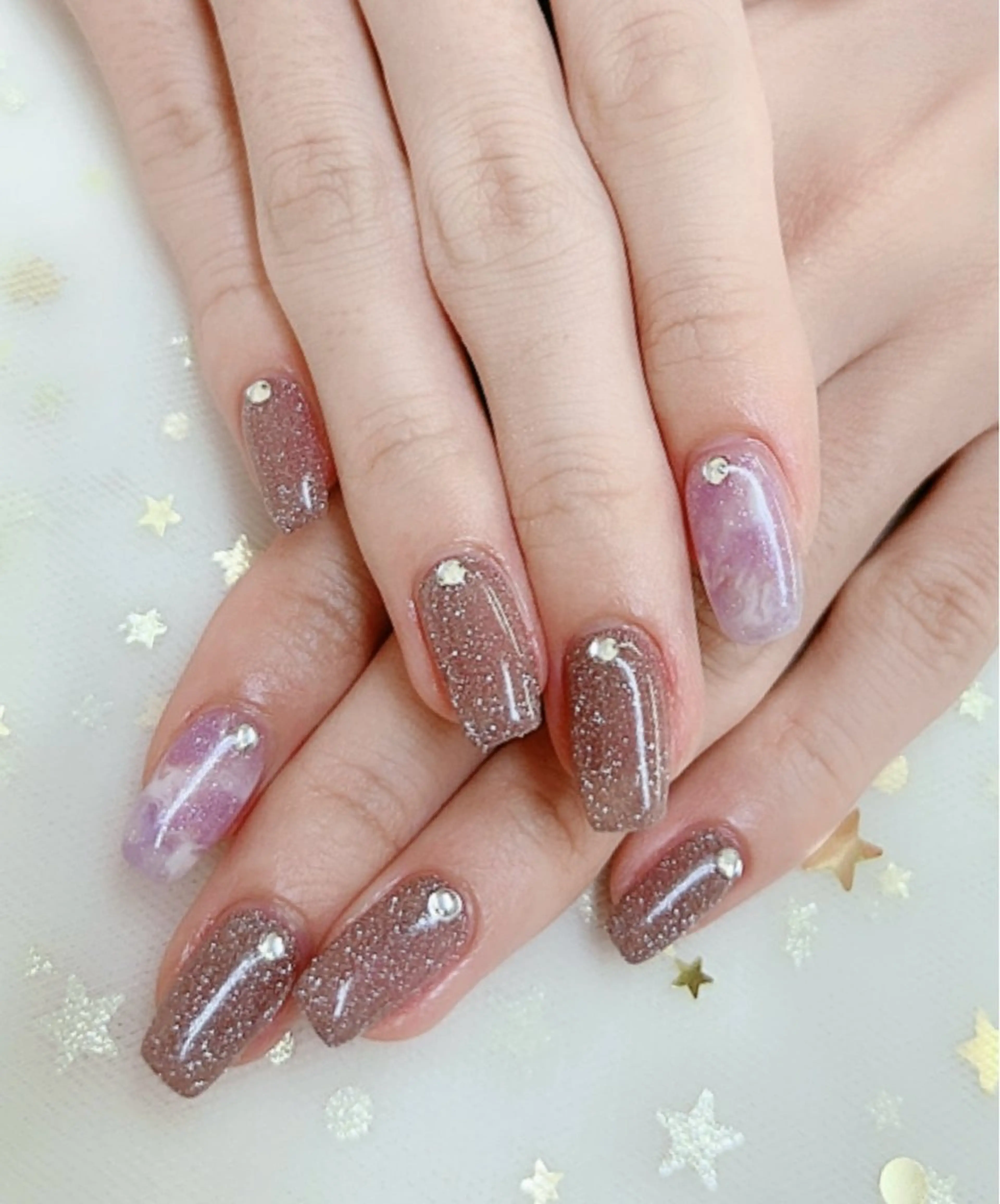 ネイル キラキラネイル ハンドネイル 上福岡 らんらんのネイルデザイン