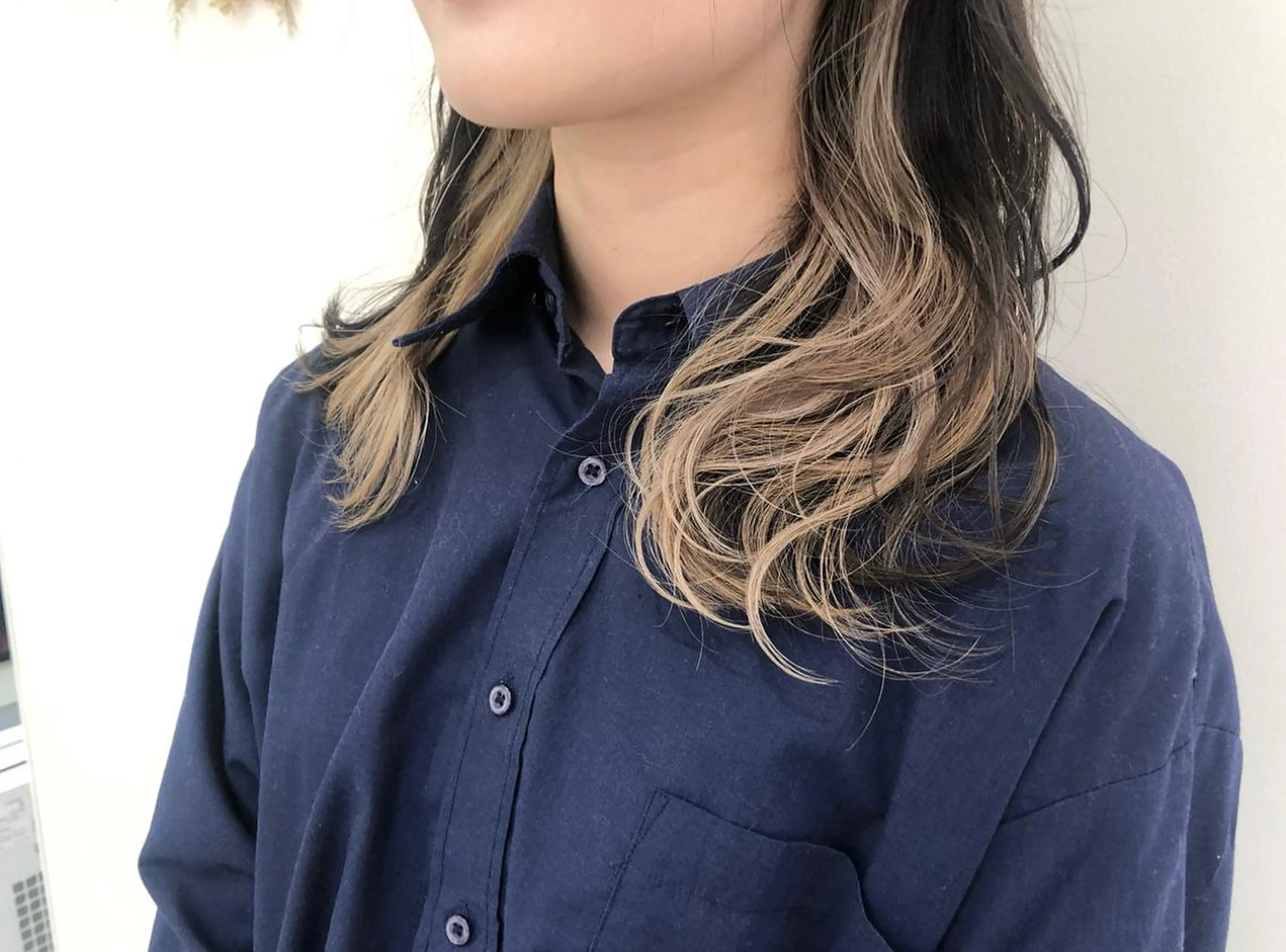 セミロング カラー ヘアアレンジ 韓国レイヤー🖤🤍 /うえのゆずのヘアスタイル