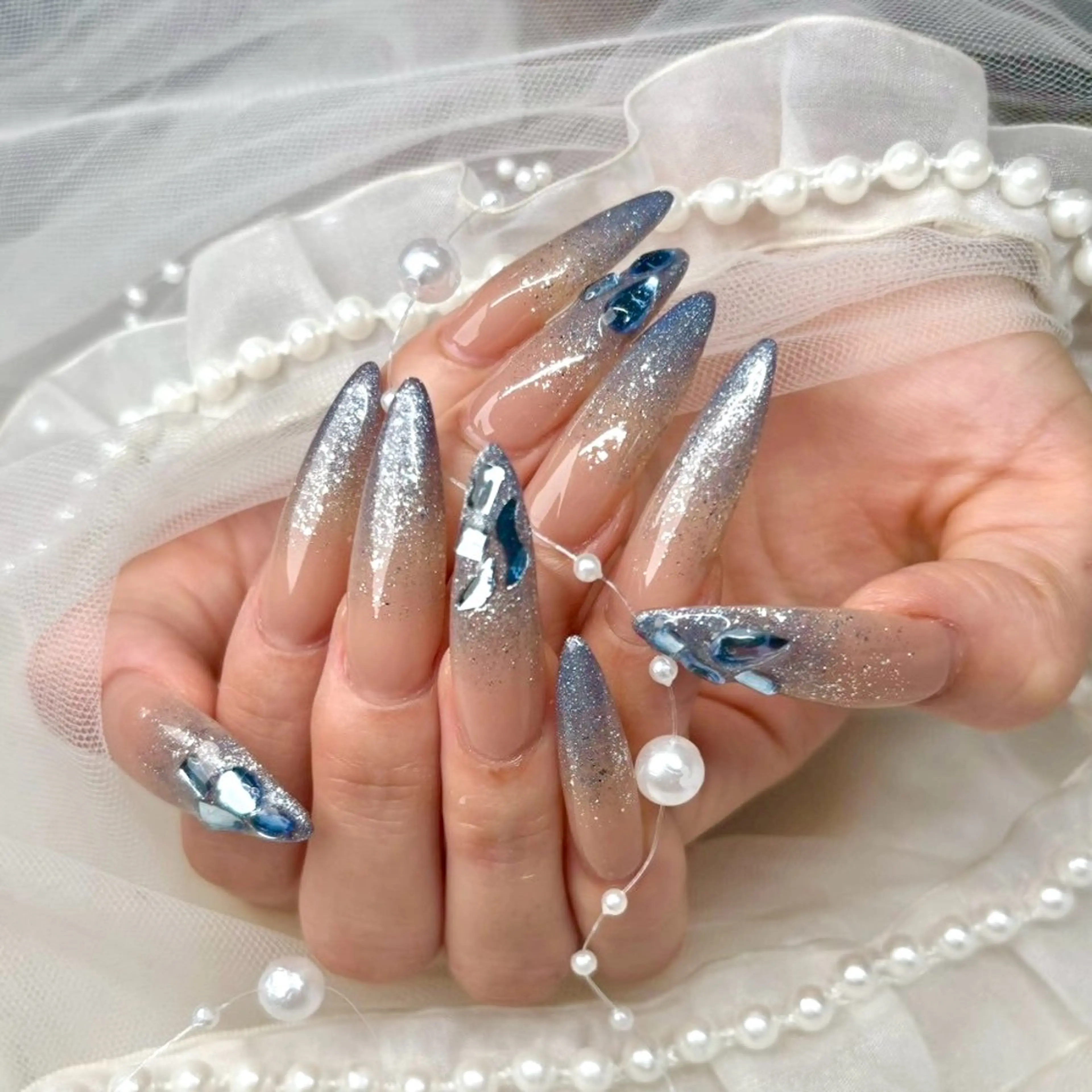 ネイル 長さ出し ワンカラーネイル ハンドネイル joieange kirariのネイルデザイン