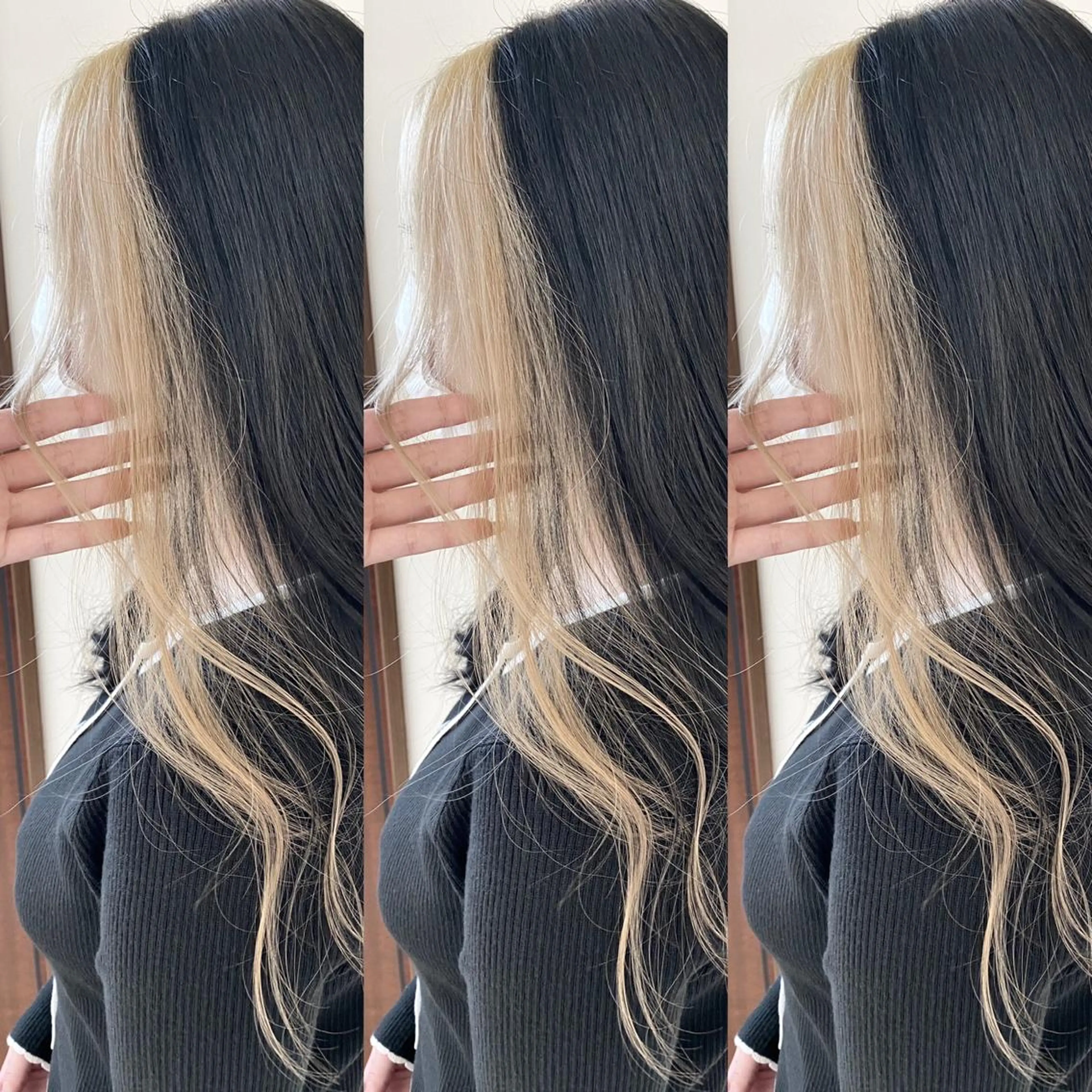 ロング ミストバング ヘアカラー 松本 菜那のヘアスタイル