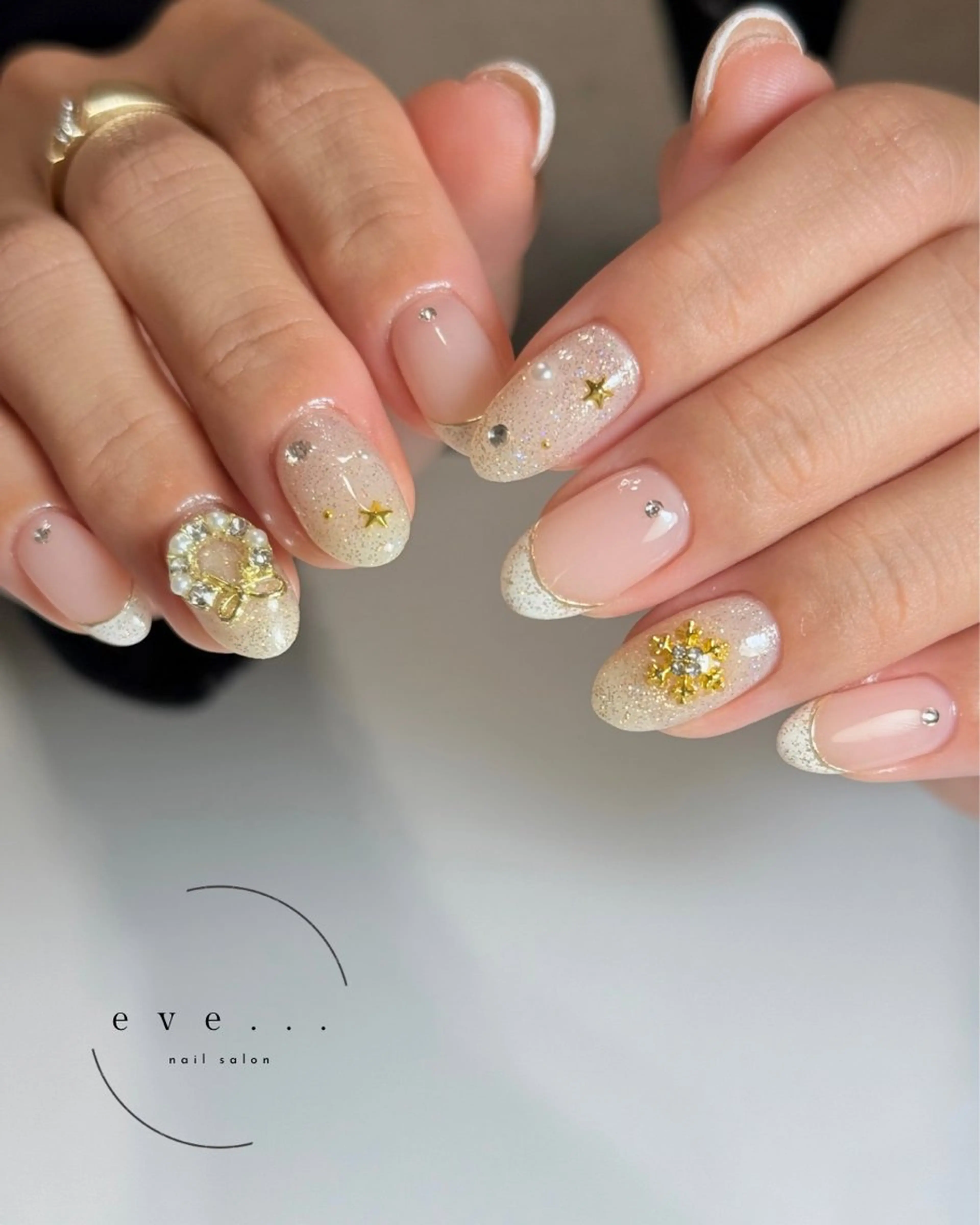 ネイル 冬ネイル クリスマス ハンドネイル nail salon eve...のネイルデザイン