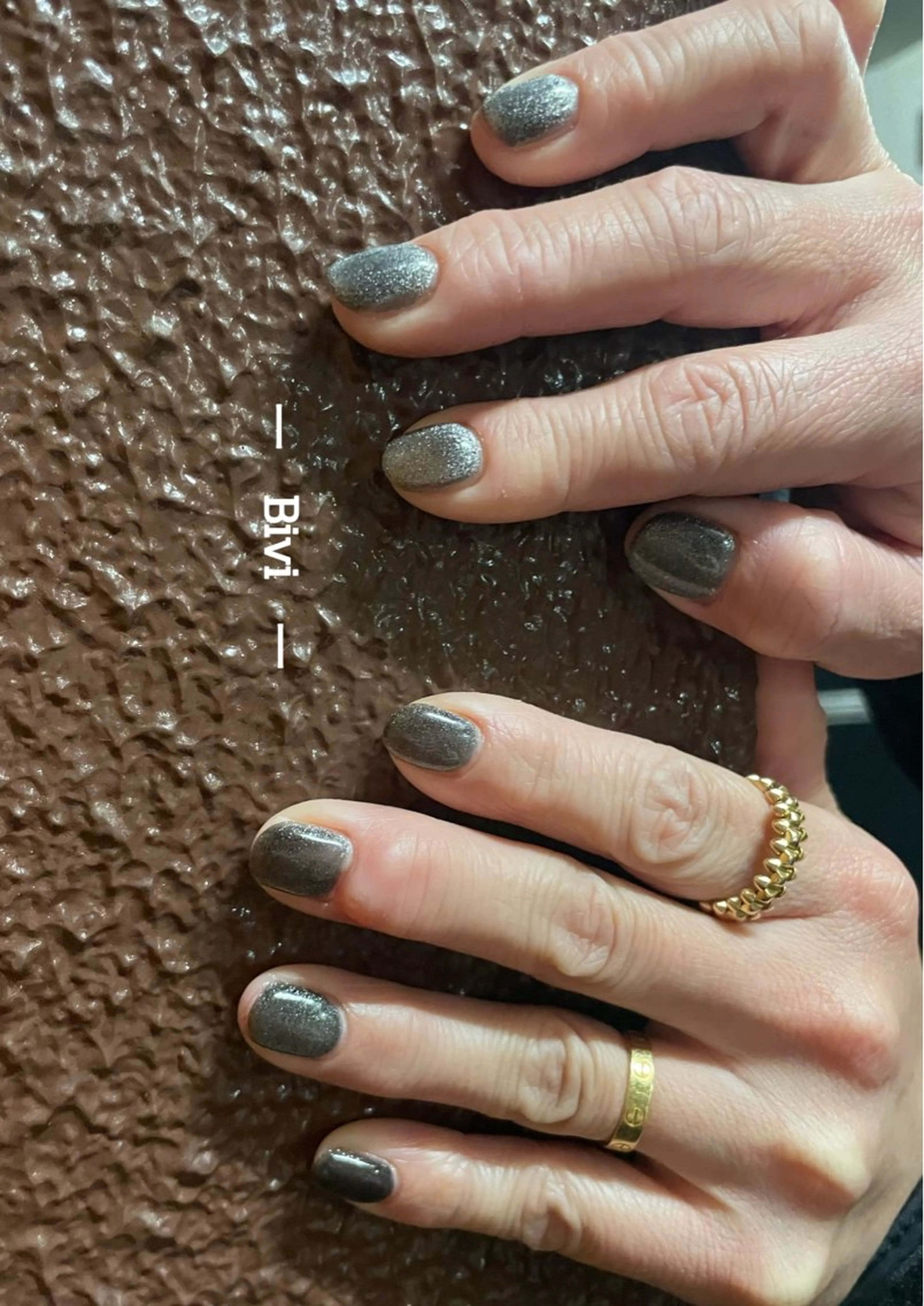 ネイル アートネイル フラッシュネイル ラメ(グリッター) マグネットネイル シルバー ハンドネイル ハンドケア ♡Bivi♡自爪に 優しいネイルサロンのネイルデザイン