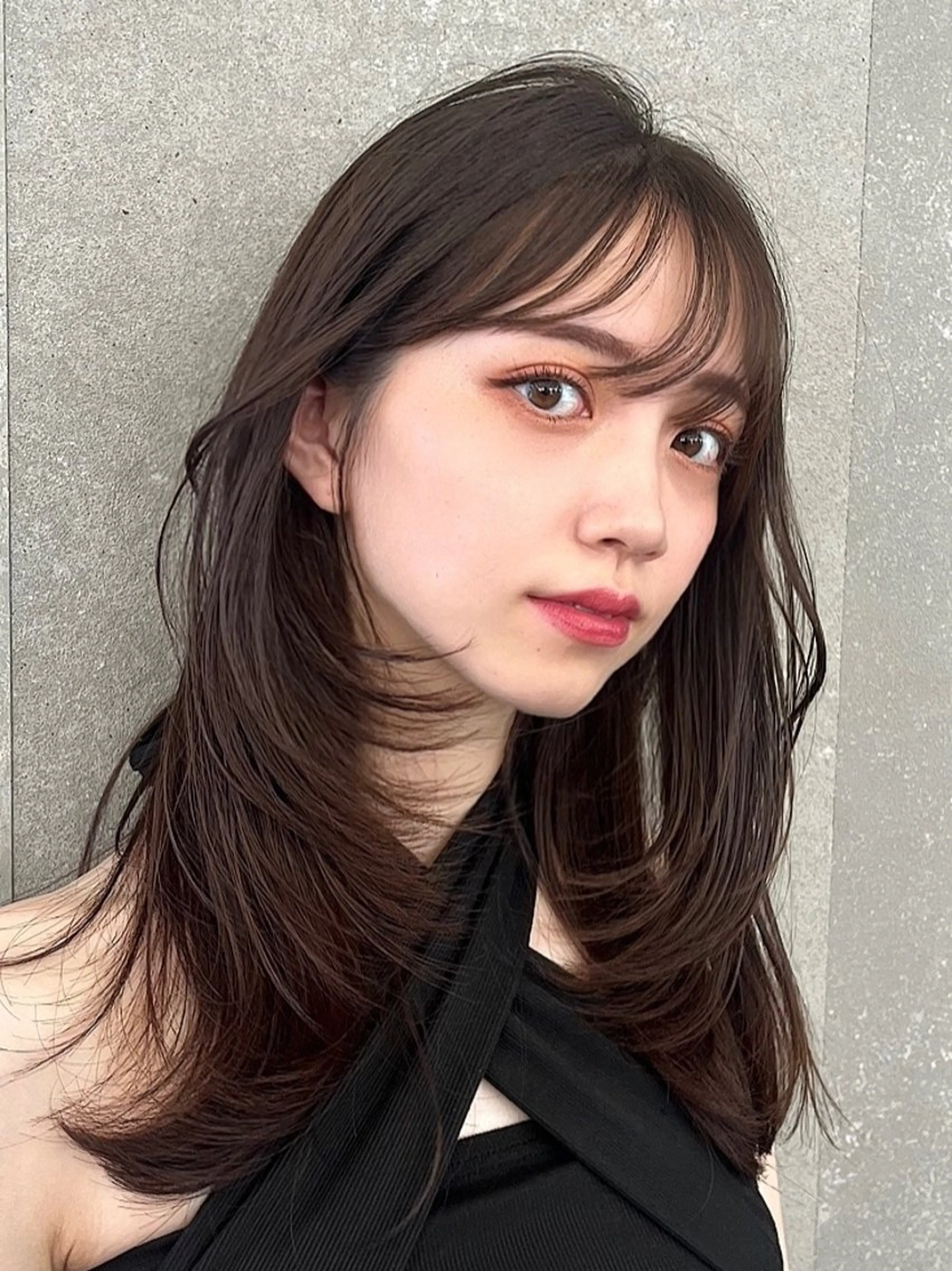 セミロング カラー カット トリートメント 山崎/ボブ縮毛矯正 レイヤー髪質改善のヘアスタイル