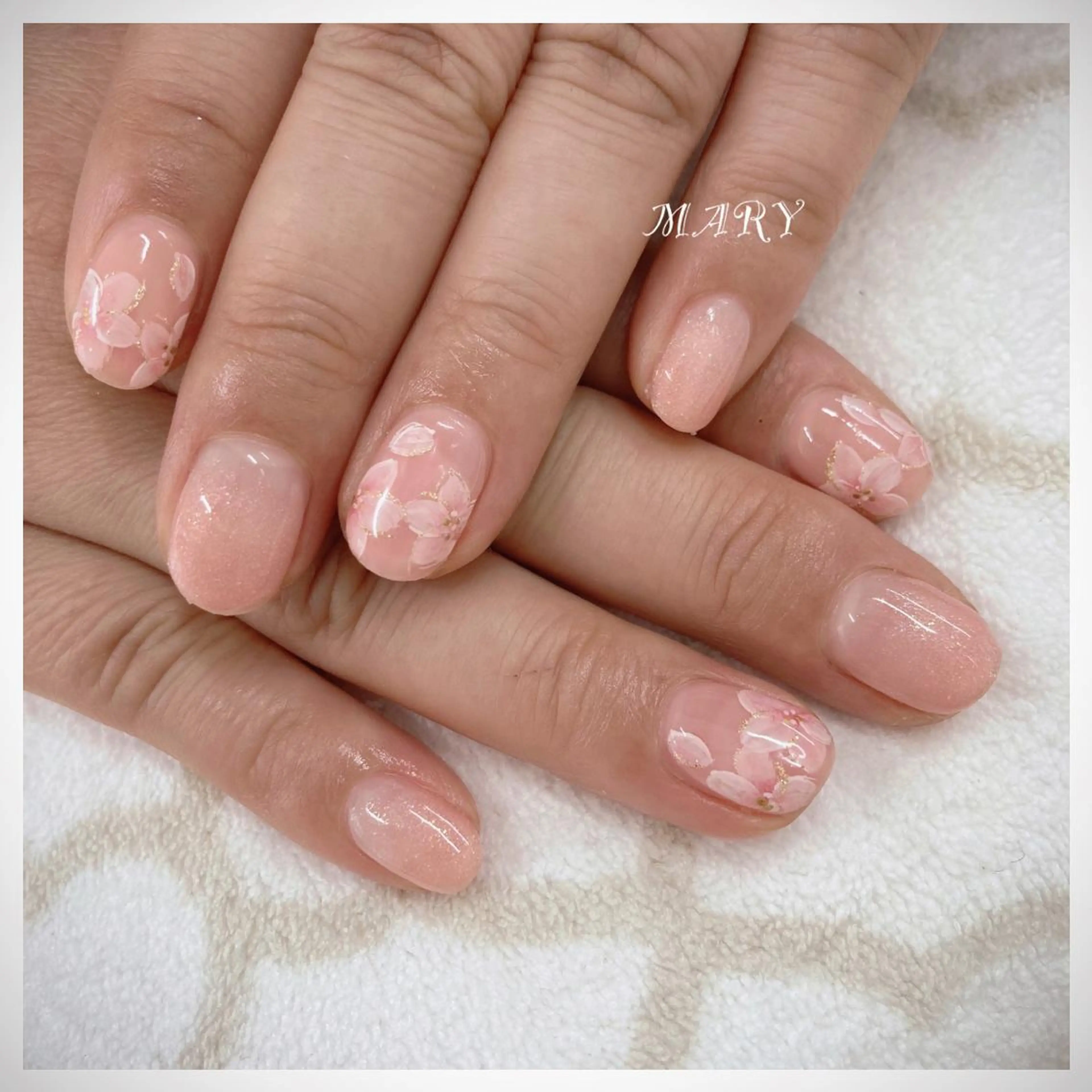 ネイル 桜ネイル Mary nail所属・Mary nail .narumiのネイルデザイン
