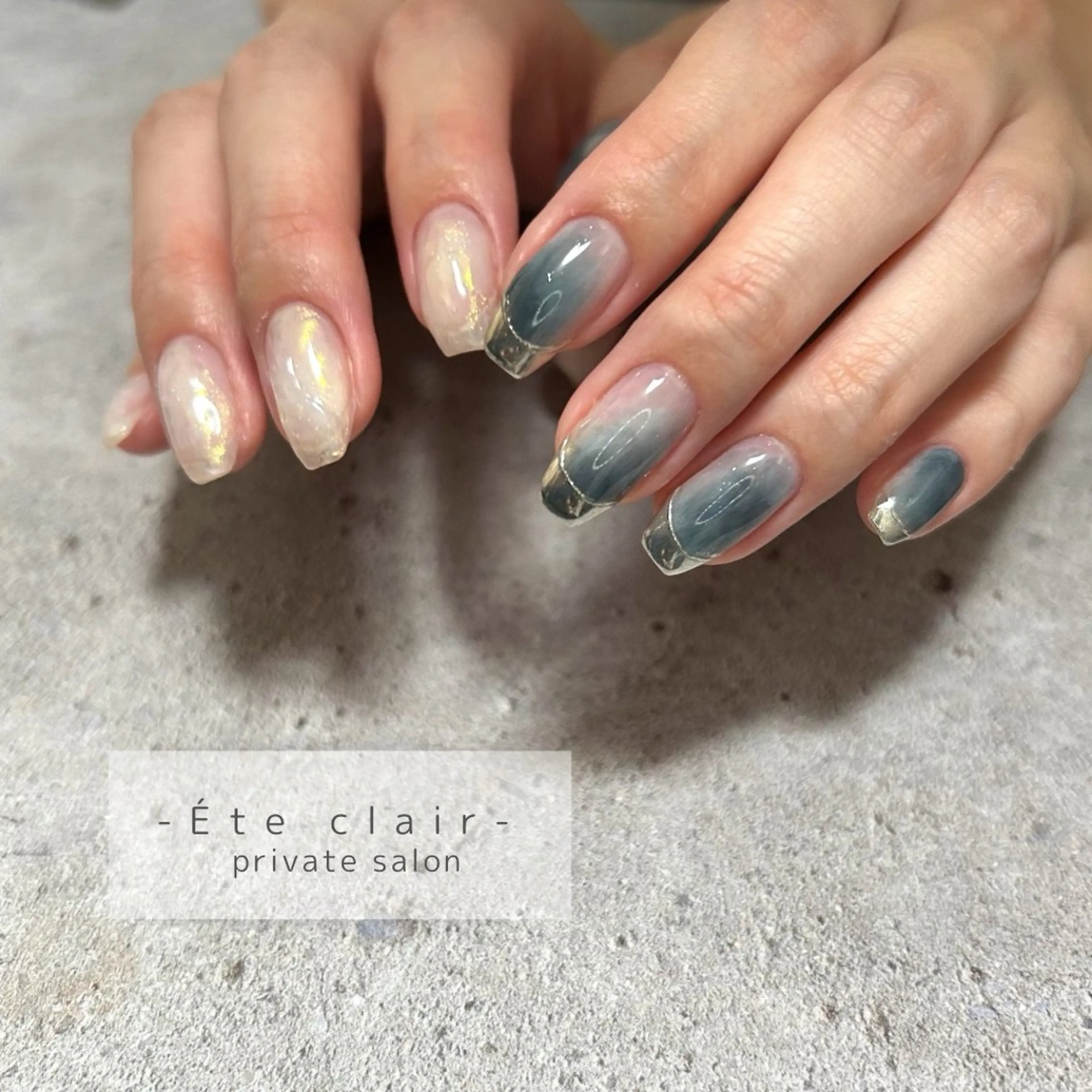 ネイル フットネイル ジェルネイル マグネットネイル ニュアンスネイル パラジェル フットネイル Ète clair エテクレールのネイルデザイン