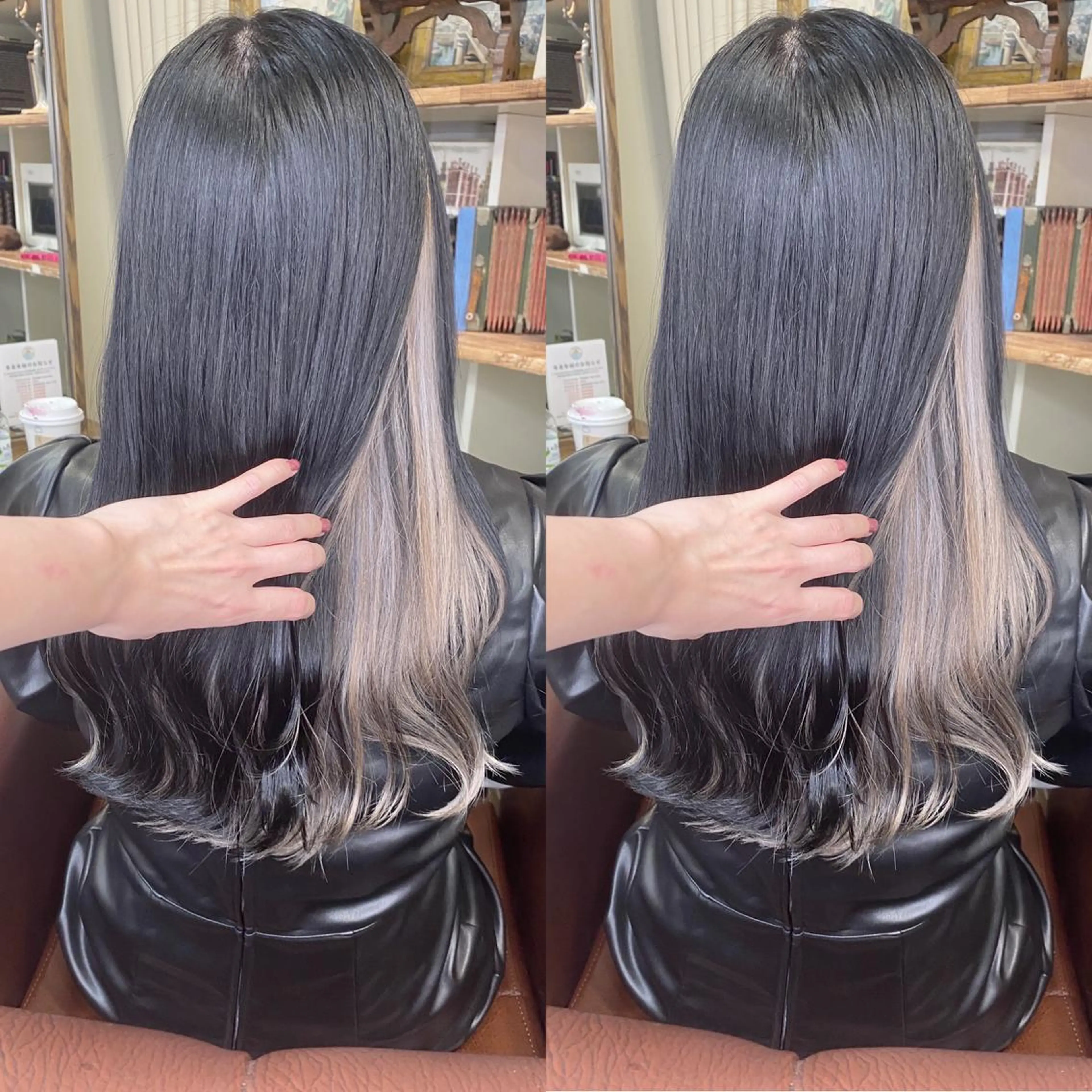 ロング カラー 編み込みエクステ シールエクステ バレイヤージュ ブリーチ ブロンド ヘアカラー モモカ/ハイトーン /バレイヤージュのヘアスタイル