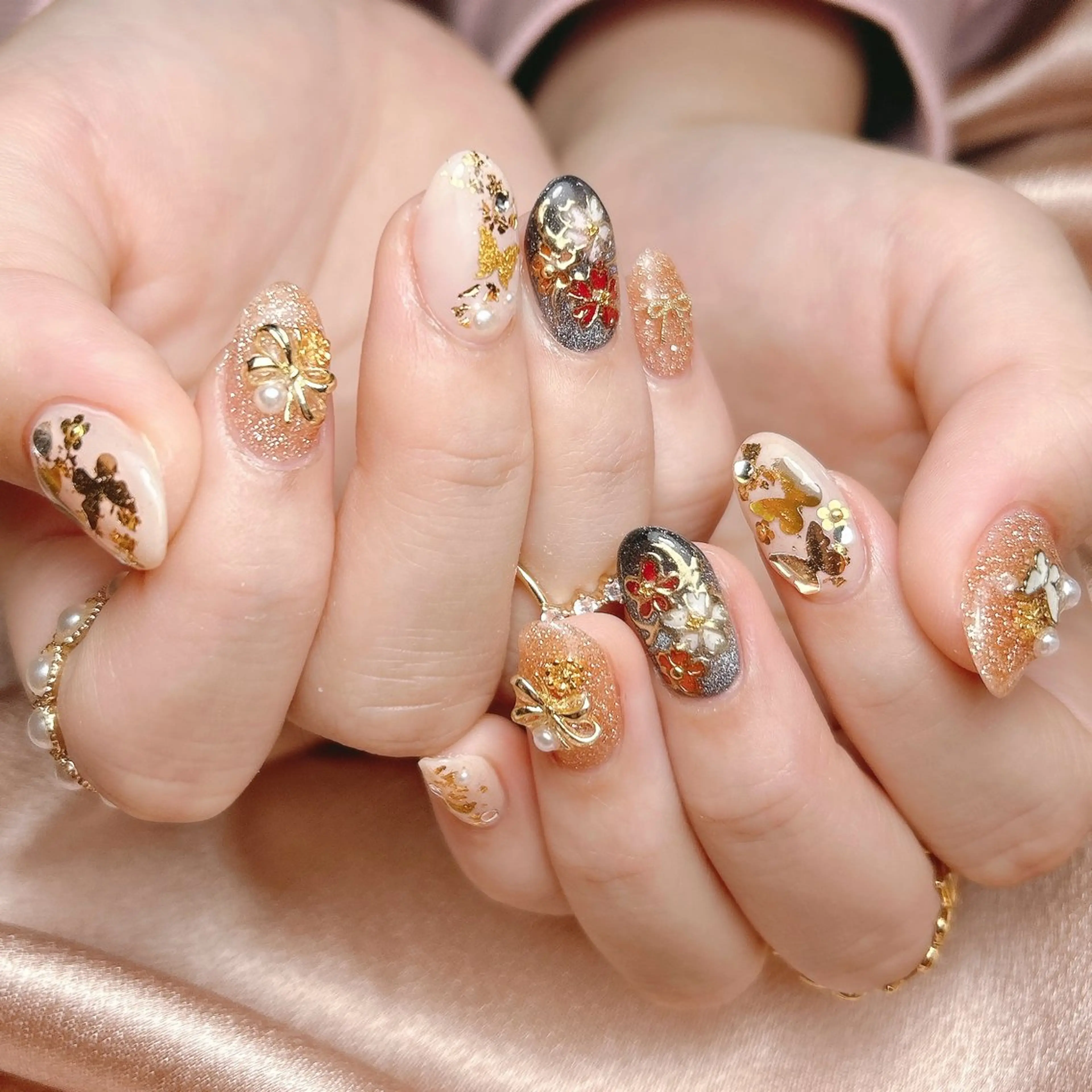 ネイル 成人式 ハンドネイル junna 金山.東別院.上前津のネイルデザイン