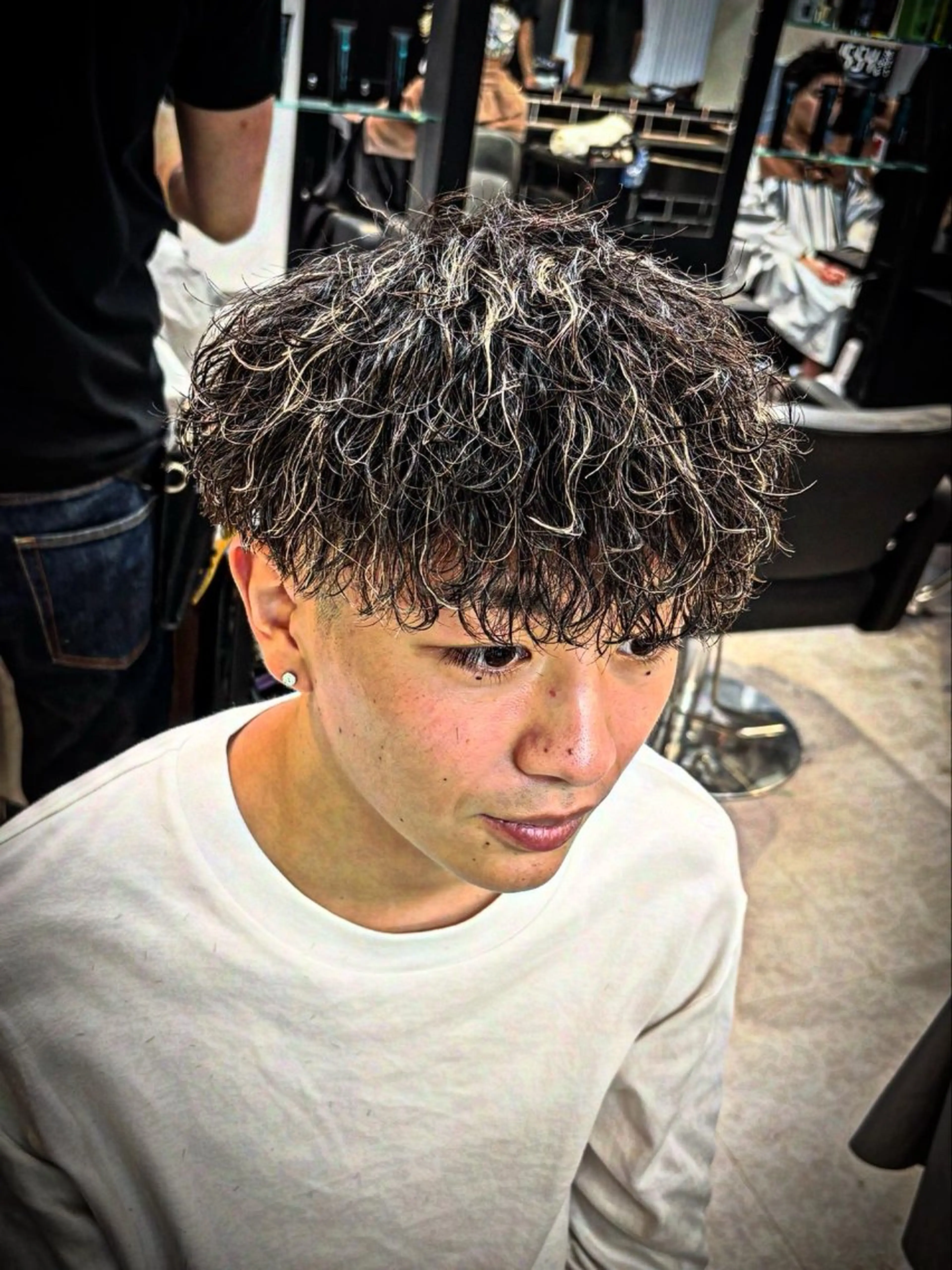 ショート パーマ ヘアアレンジ メンズ カット パーマ ヘアセット men'slapis YUTOのヘアスタイル