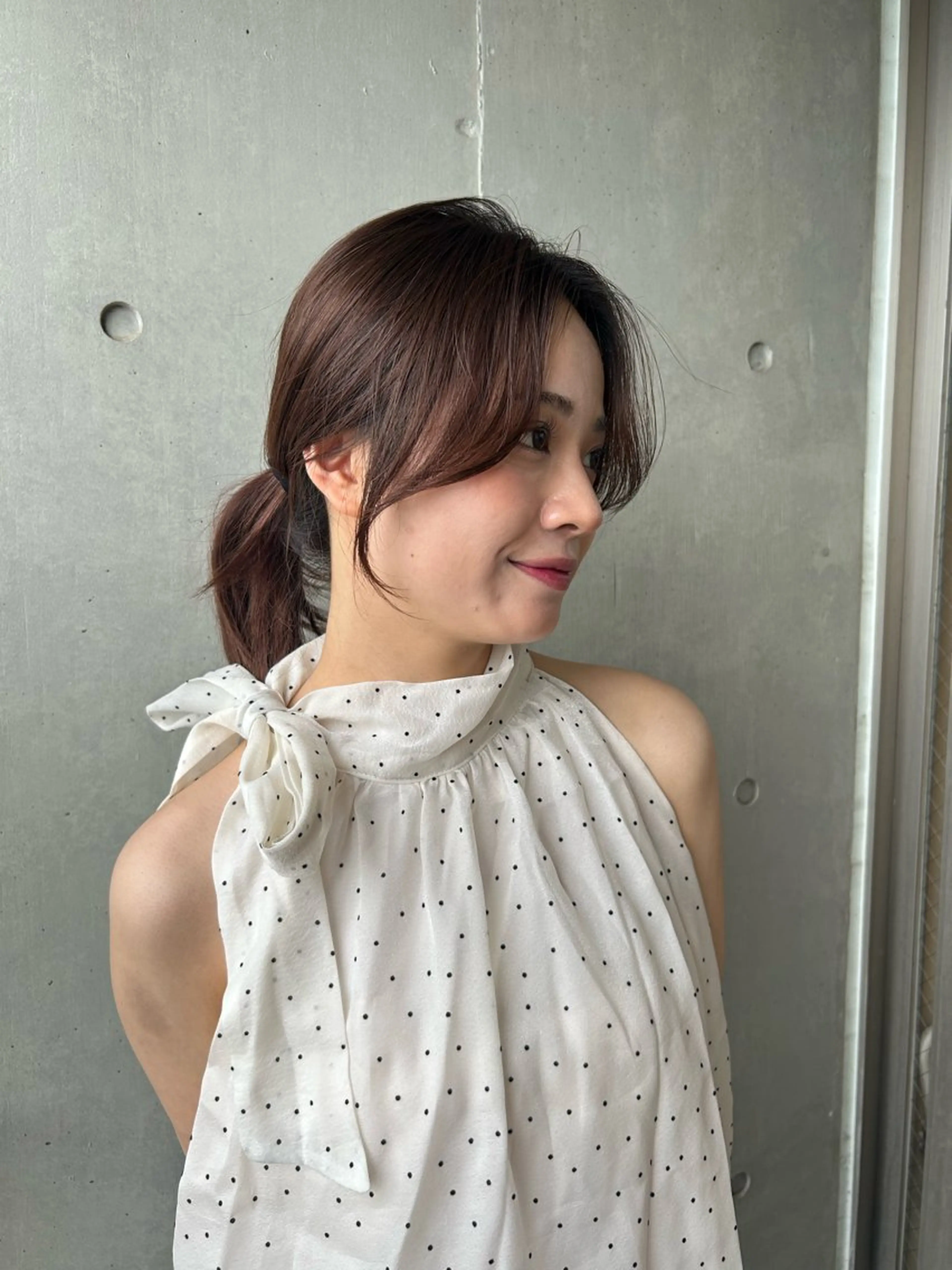 セミロング ヘアカラー トリートメント ヤスザトアヤノ ／レイヤー／オリーブのヘアスタイル