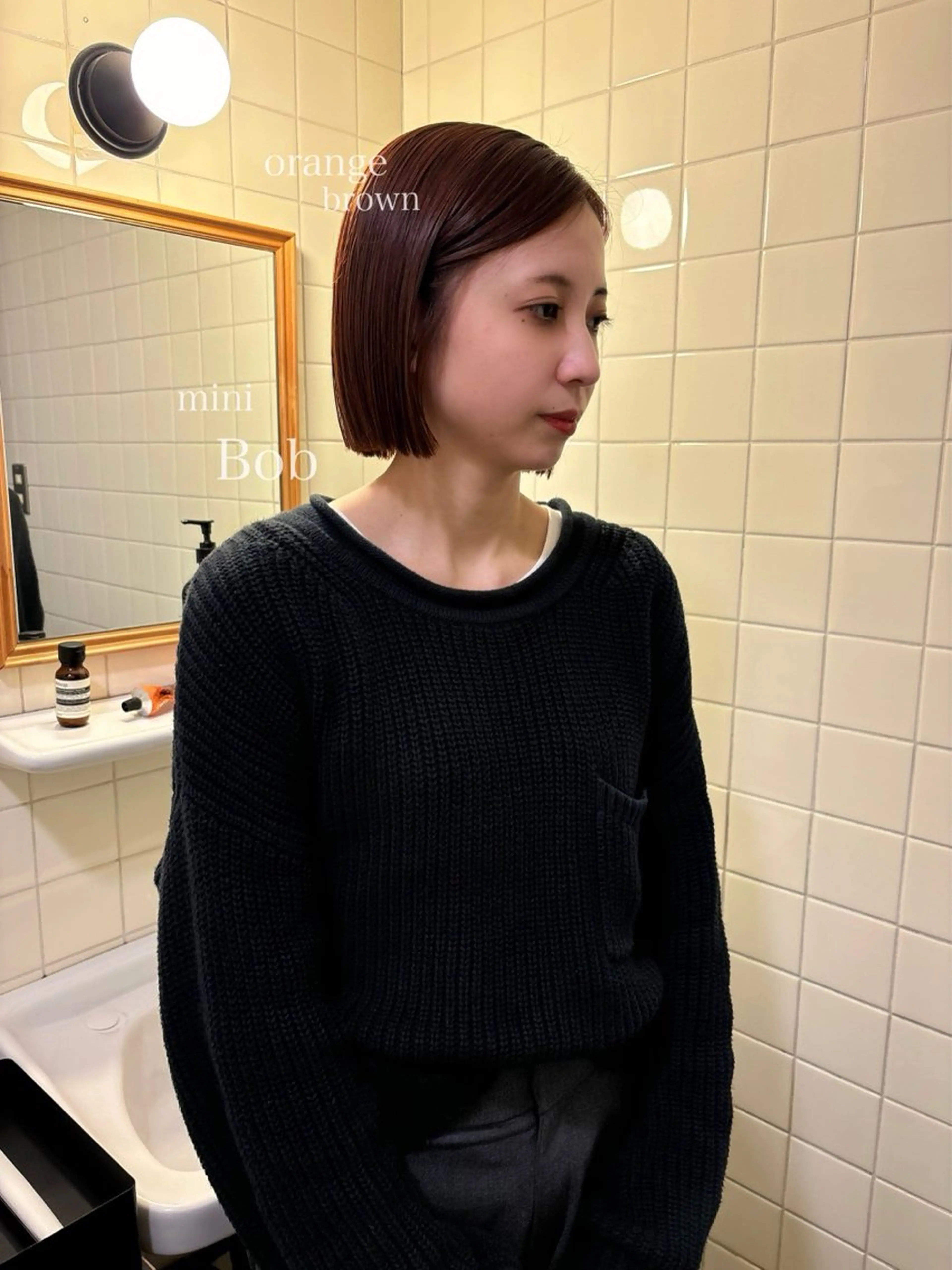 ミディアム カラー カット ヘアカラー トリートメント ボブ&透明感カラー ♡TOMOEのヘアスタイル