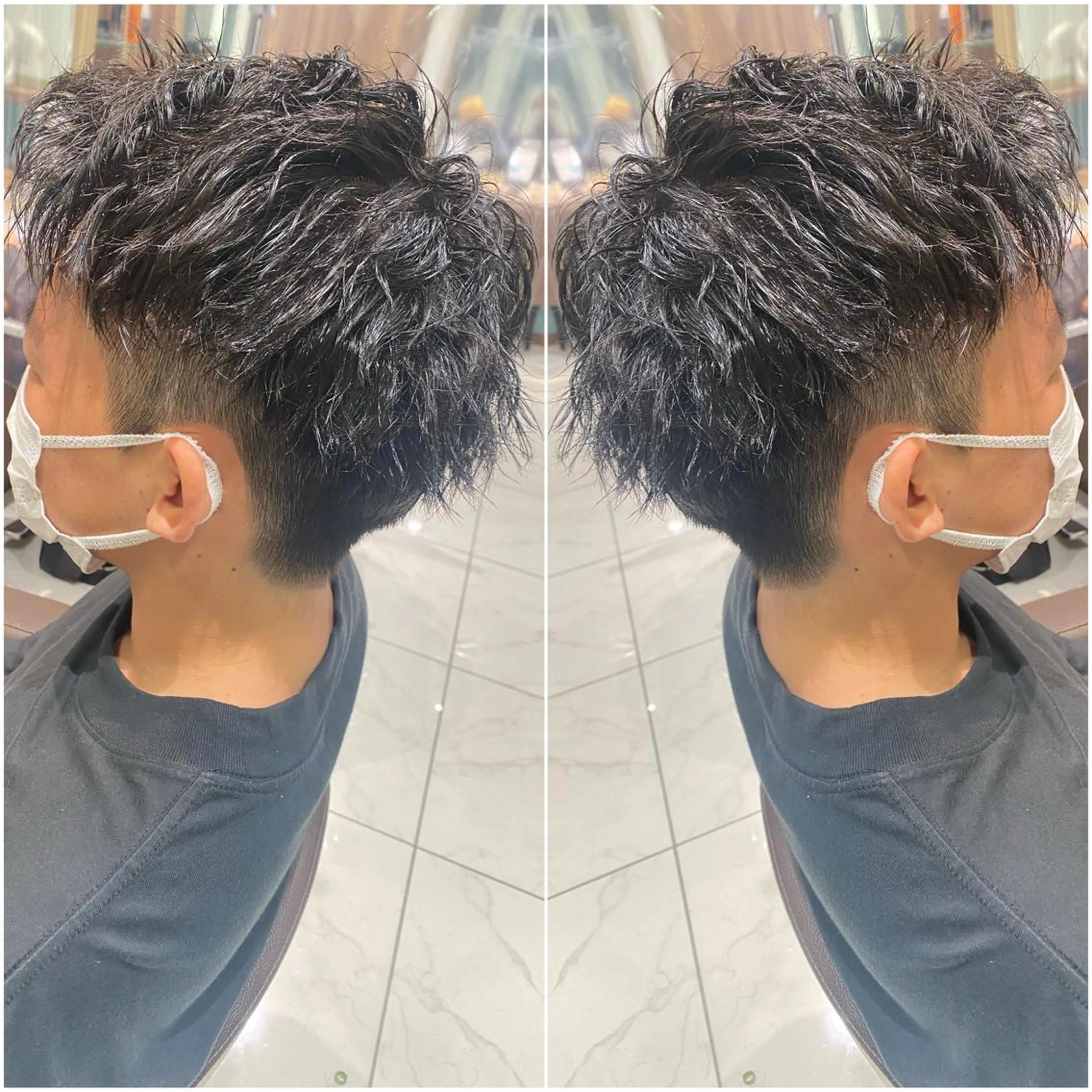 ショート パーマ メンズ カット 全席個室　暖色カラー Zina松園優香🌸のヘアスタイル