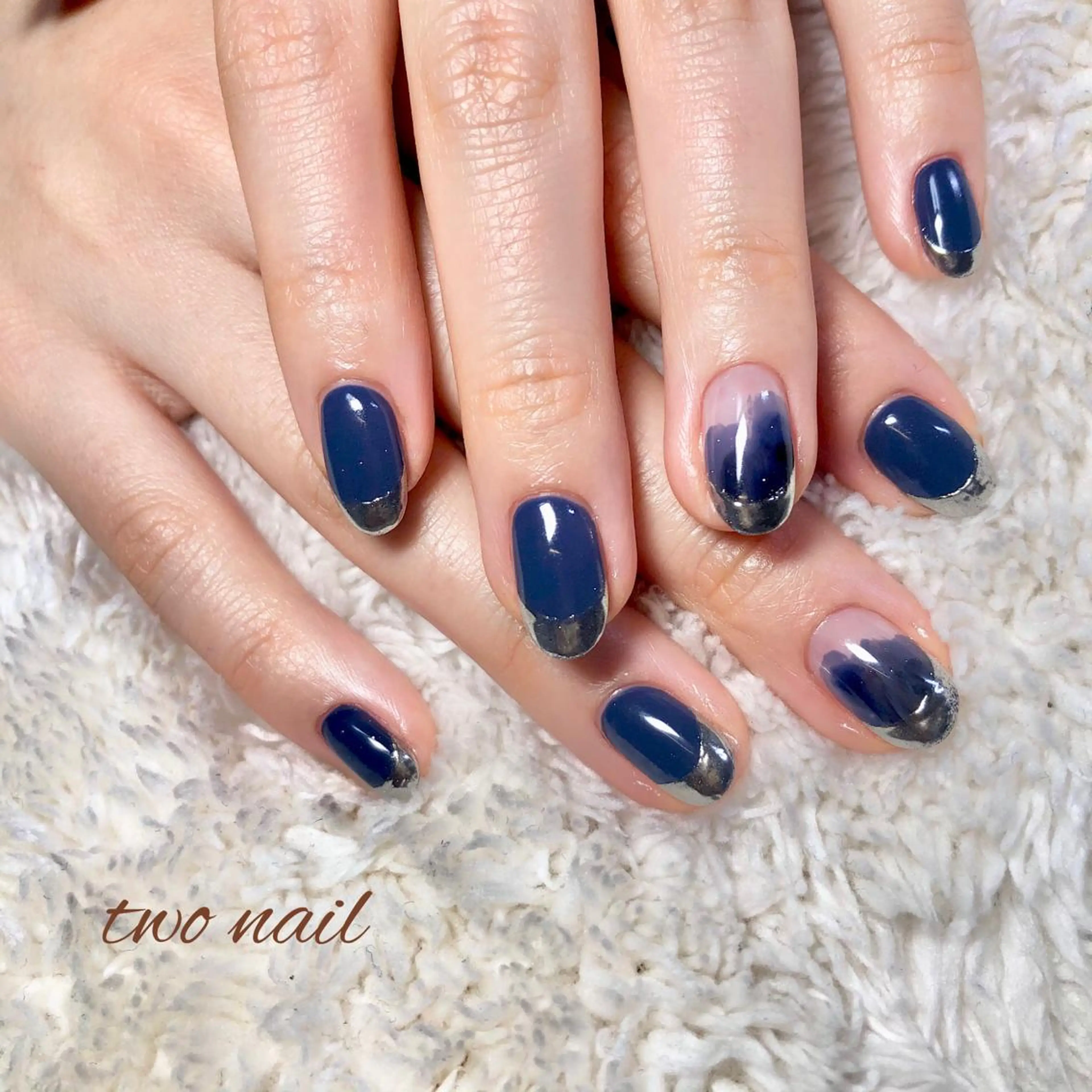 ネイル アートネイル フットネイル ハート ニュアンスネイル ホワイト two nailのネイルデザイン