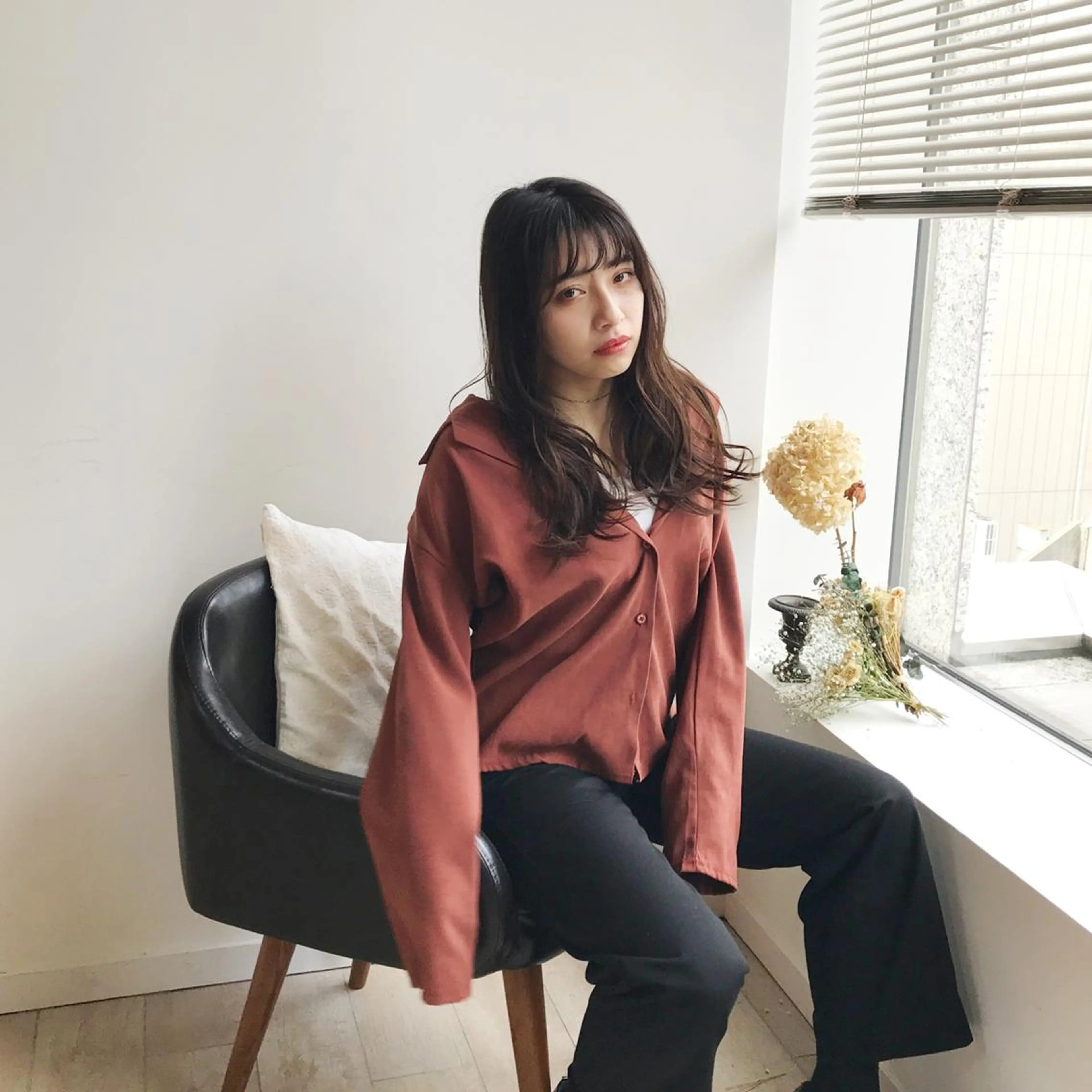 ロング カラー パーマ シースルーバング 大人可愛いHair ❤︎Ayakoのヘアスタイル