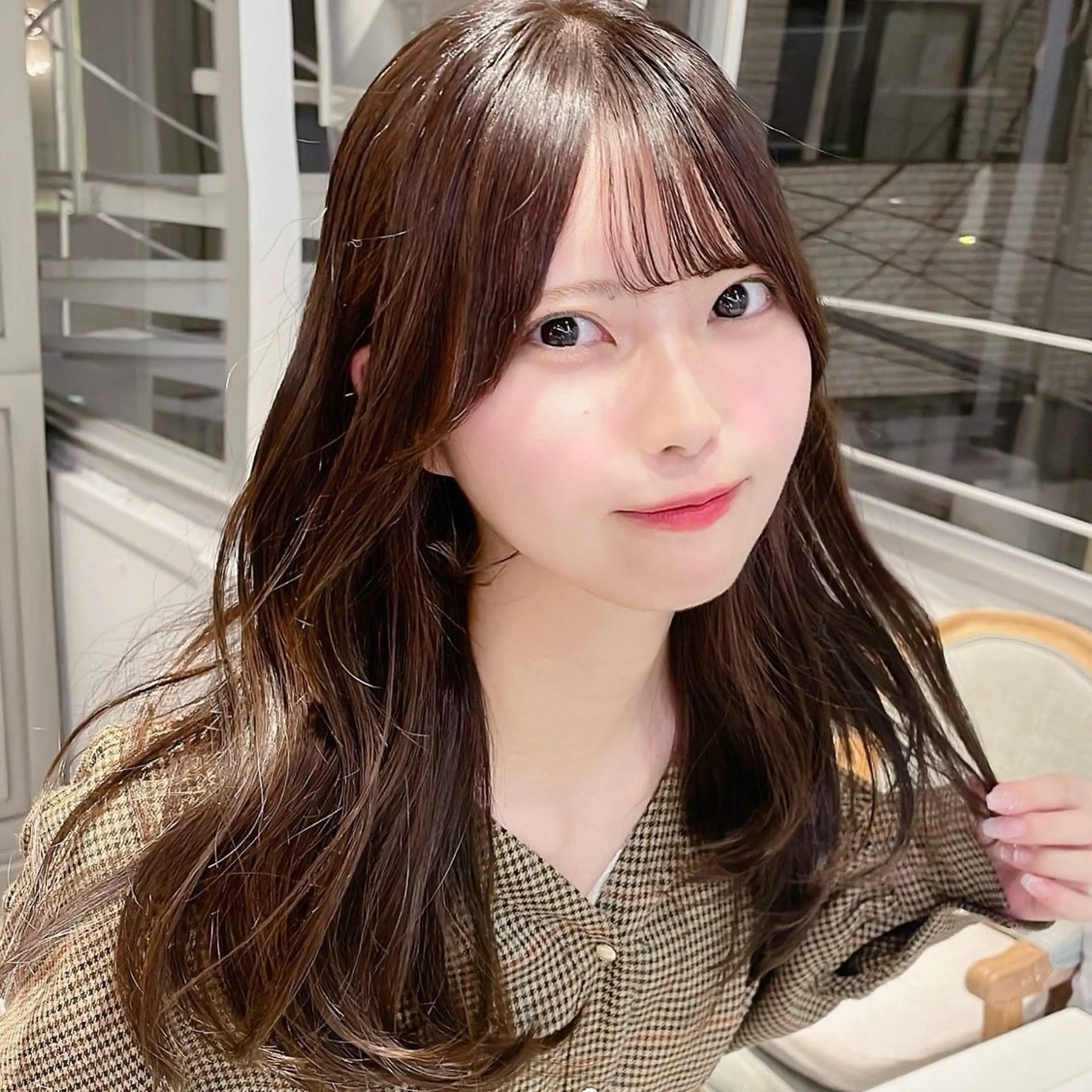 ロング カラー ヘアアレンジ 透明感カラー ヘアカラー 鎌形 李々果のヘアスタイル