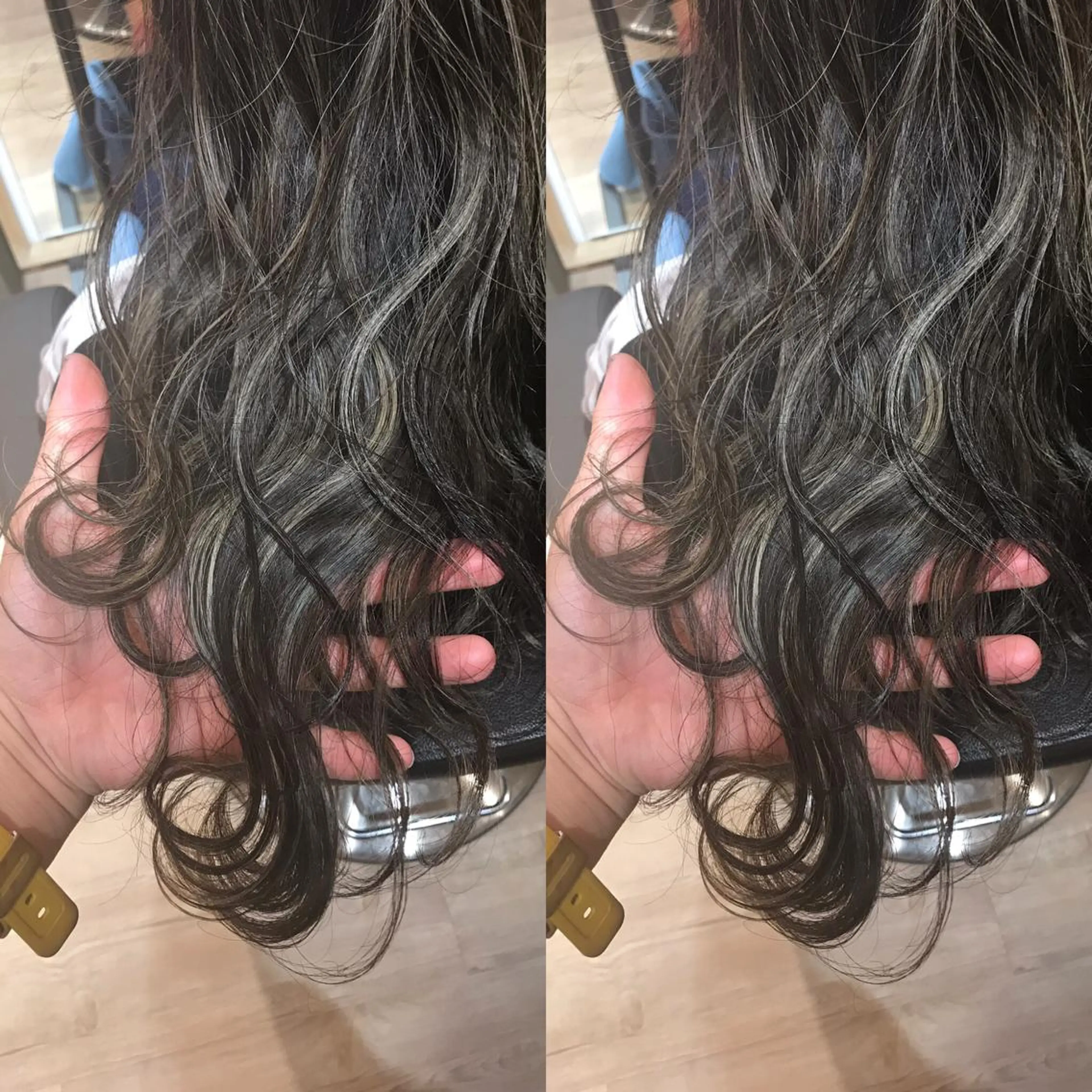 セミロング カラー ハイライトカラー ハイライト ヘアカラー 大久保 隆蔵のヘアスタイル