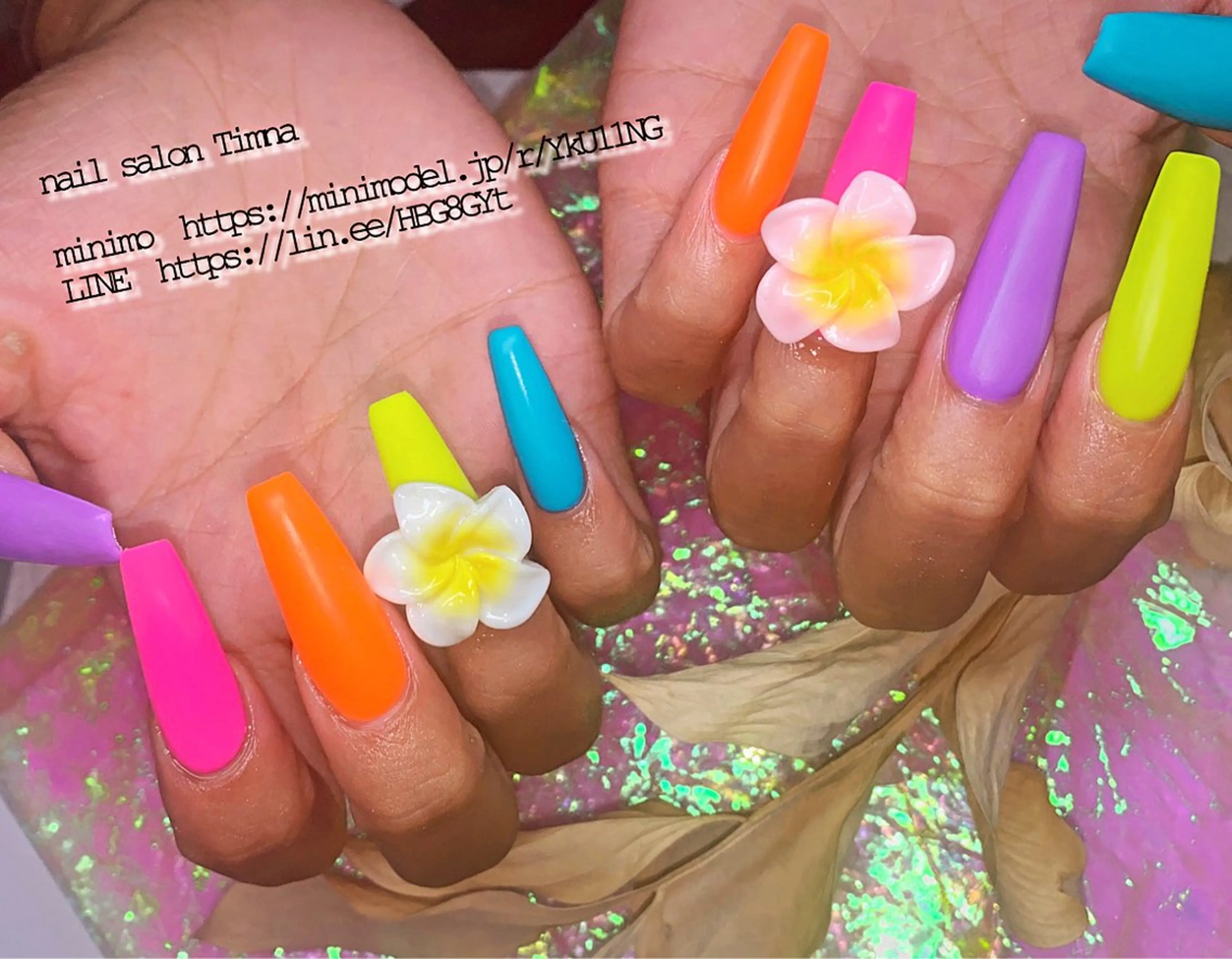 ロング ハンドネイル NAILSALON 🍔Timna🍟のネイルデザイン