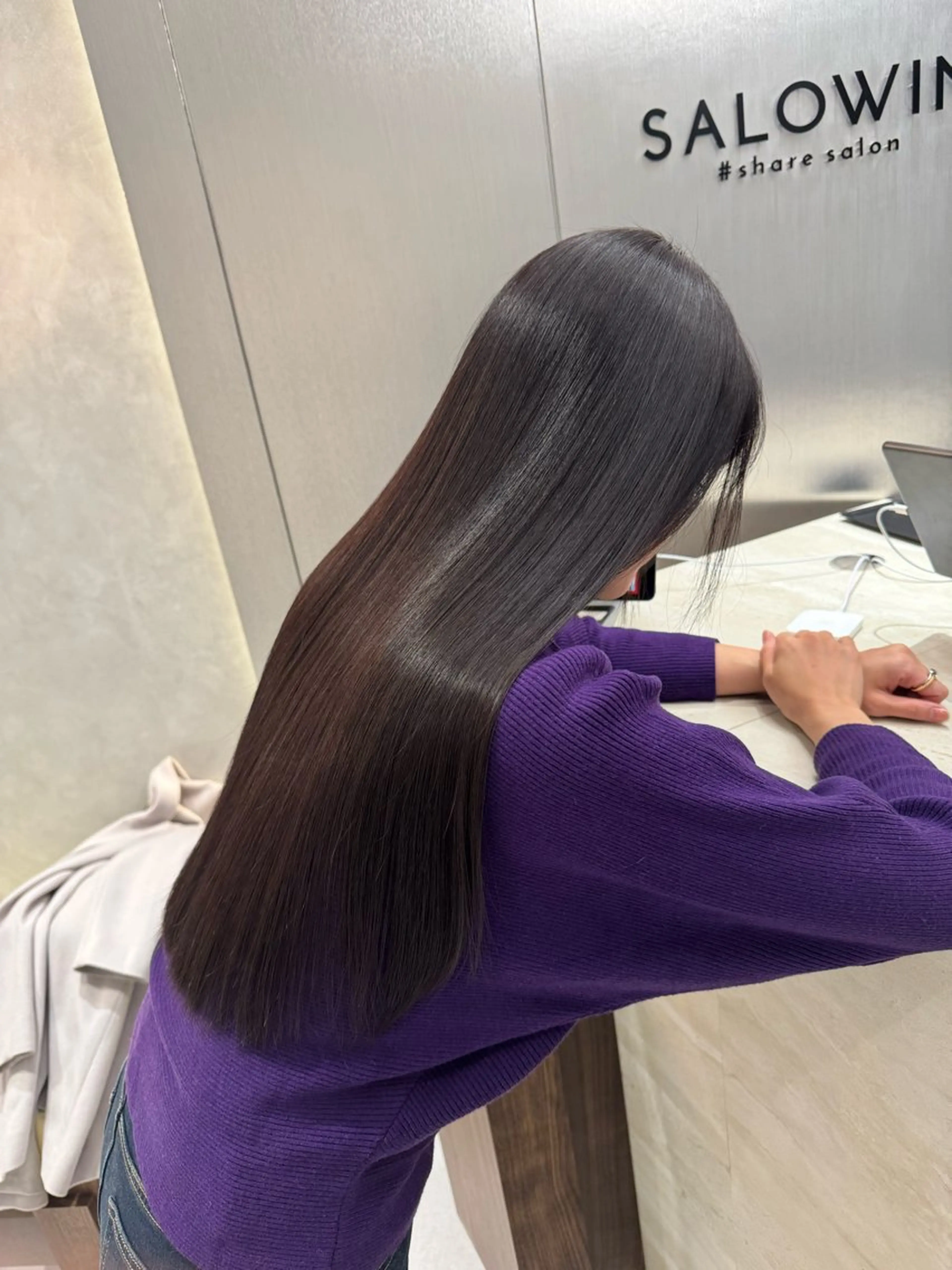 ロング カラー 髪質改善 韓国風ヘア 縮毛矯正 SALOWIN east店6F所属・TAKUMI 【美髪特化】のヘアスタイル