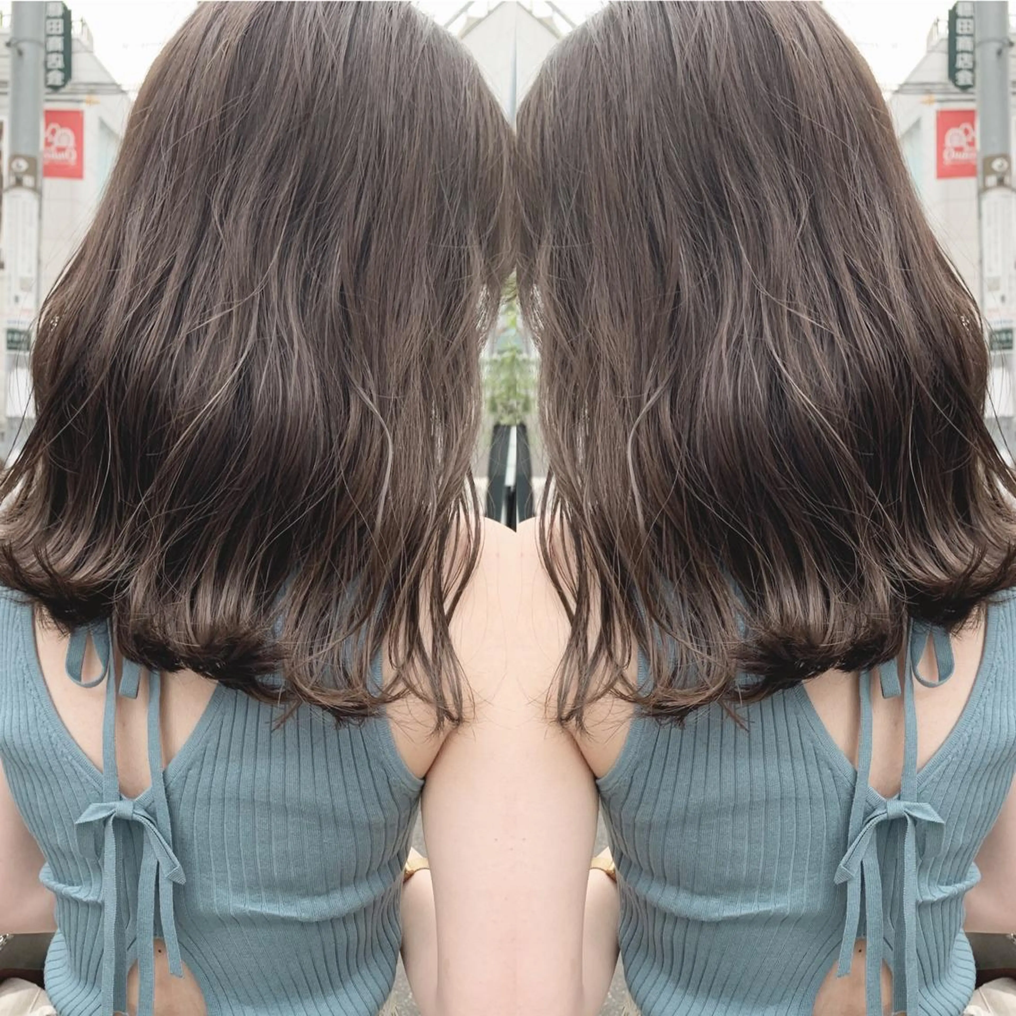 セミロング カラー マツエク・マツパ ヘアカラー トリートメント ハイトーン&暗髪🔥 表参道二刀流マエダのヘアスタイル