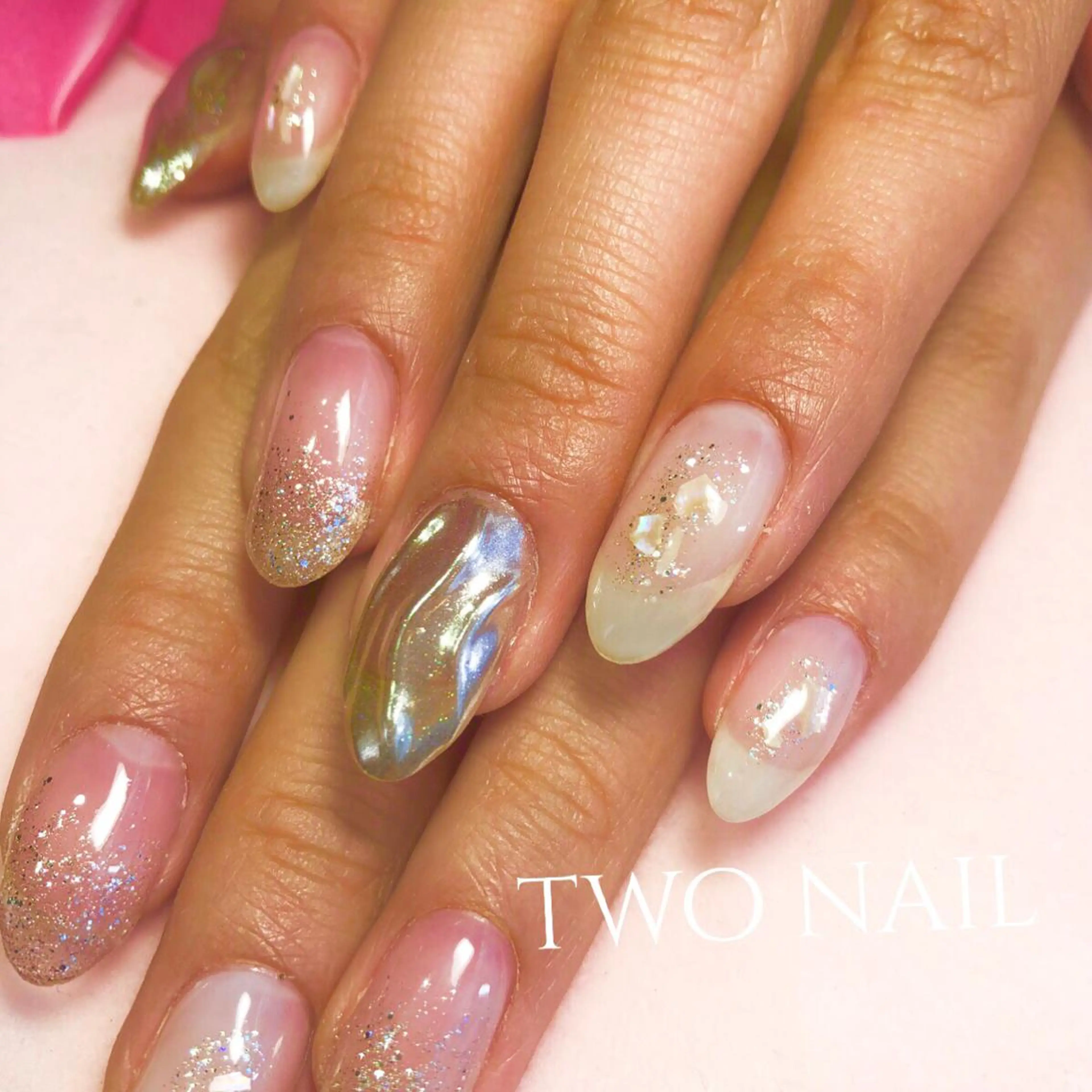 ネイル ミラーネイル two nailのネイルデザイン
