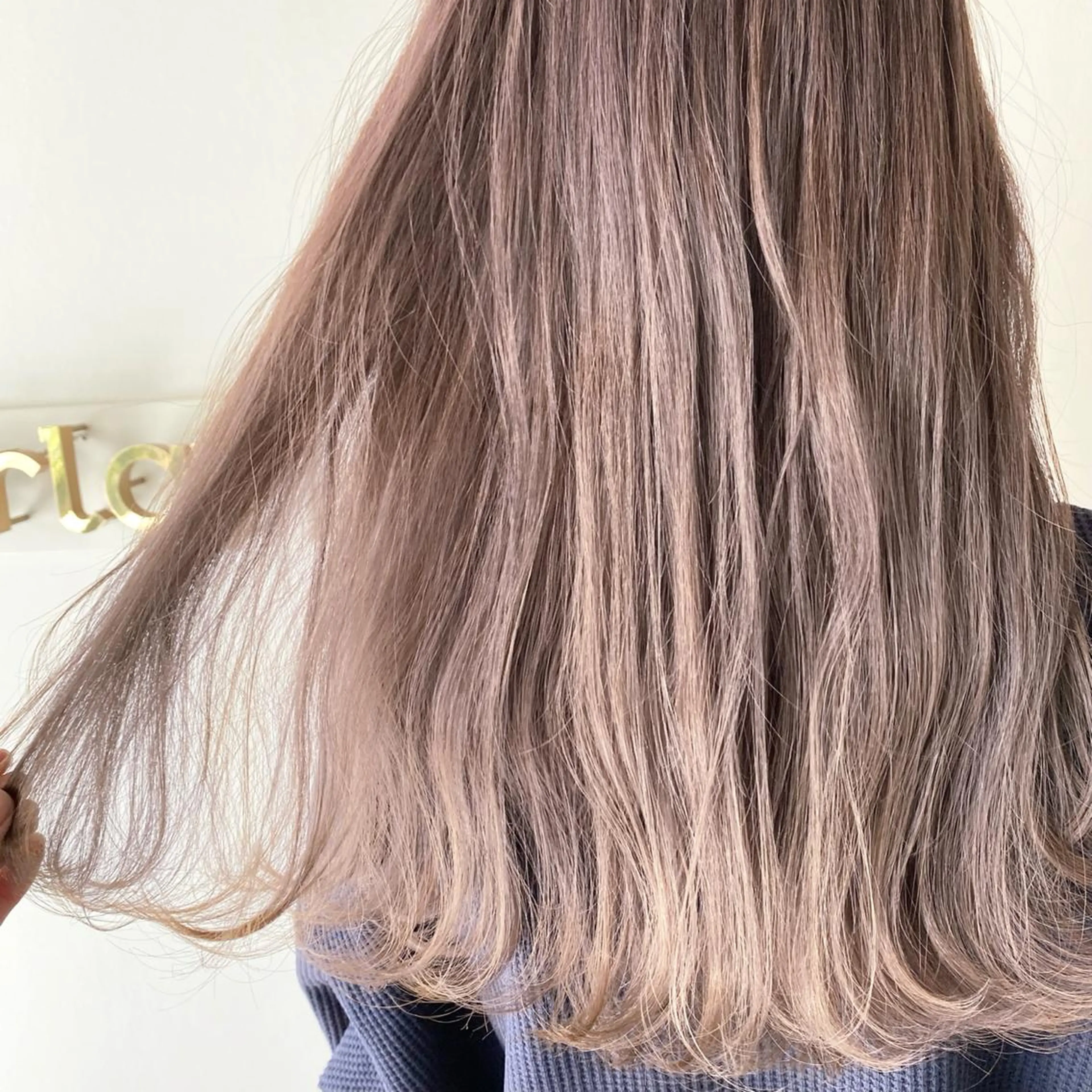 セミロング カラー パーマ ヘアアレンジ 透明感カラー 徳永 大樹のヘアスタイル