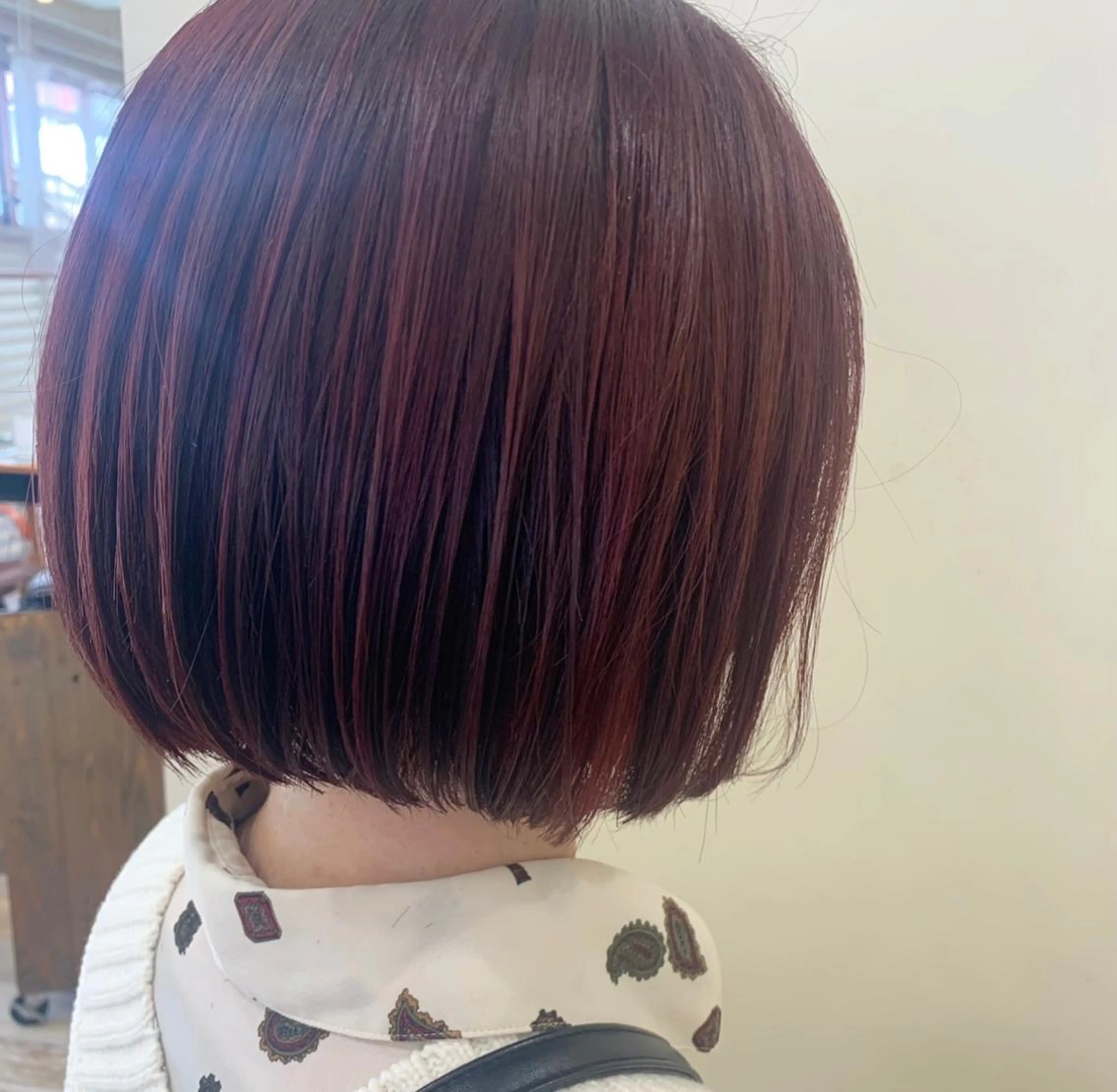 カラー レッドカラー ボブ/美髪矯正 /佐藤　奈巳のヘアスタイル