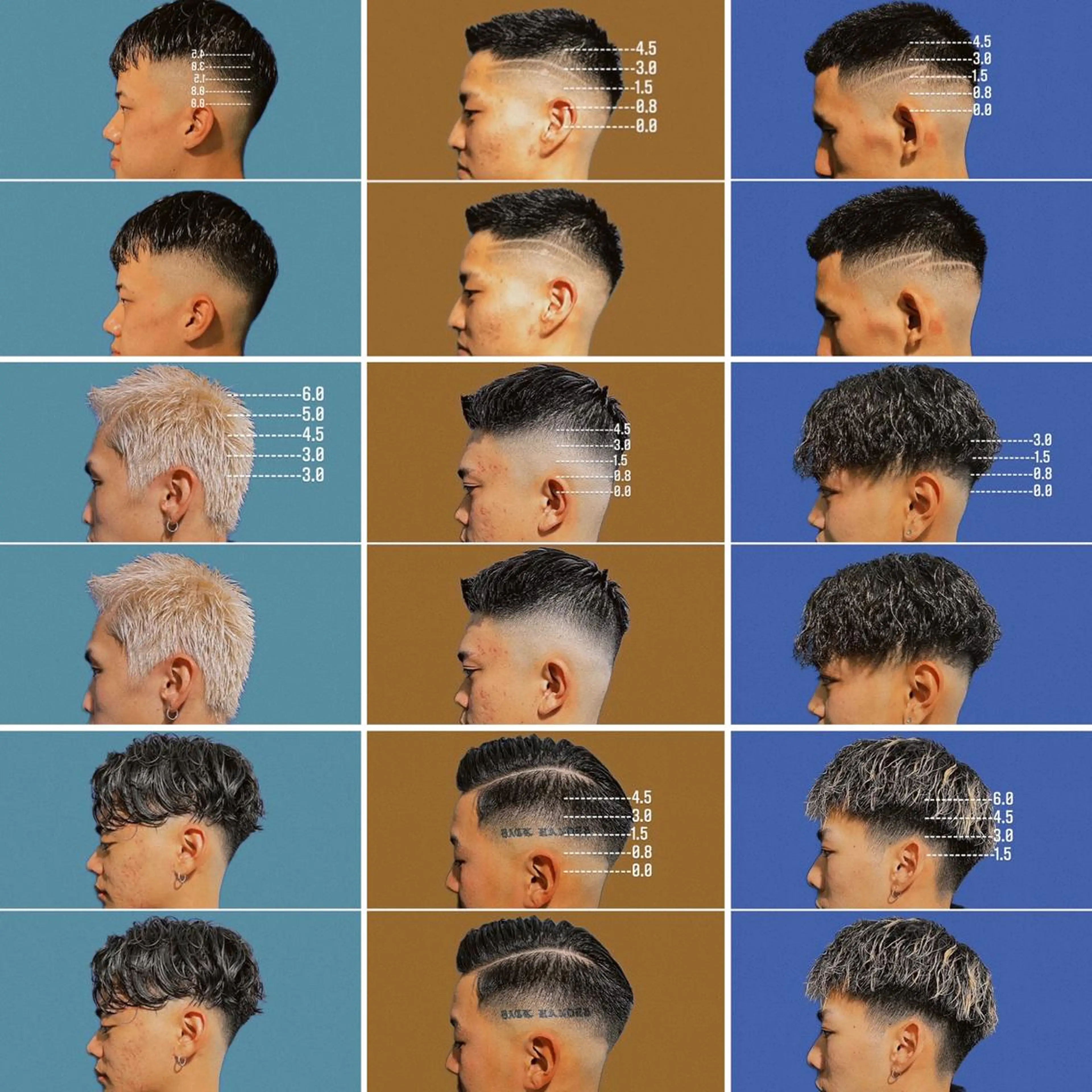 ショート カラー パーマ メンズ フェードカット メンズハイトーン メンズパーマ ハイトーンカラー &CREW スタッフのヘアスタイル