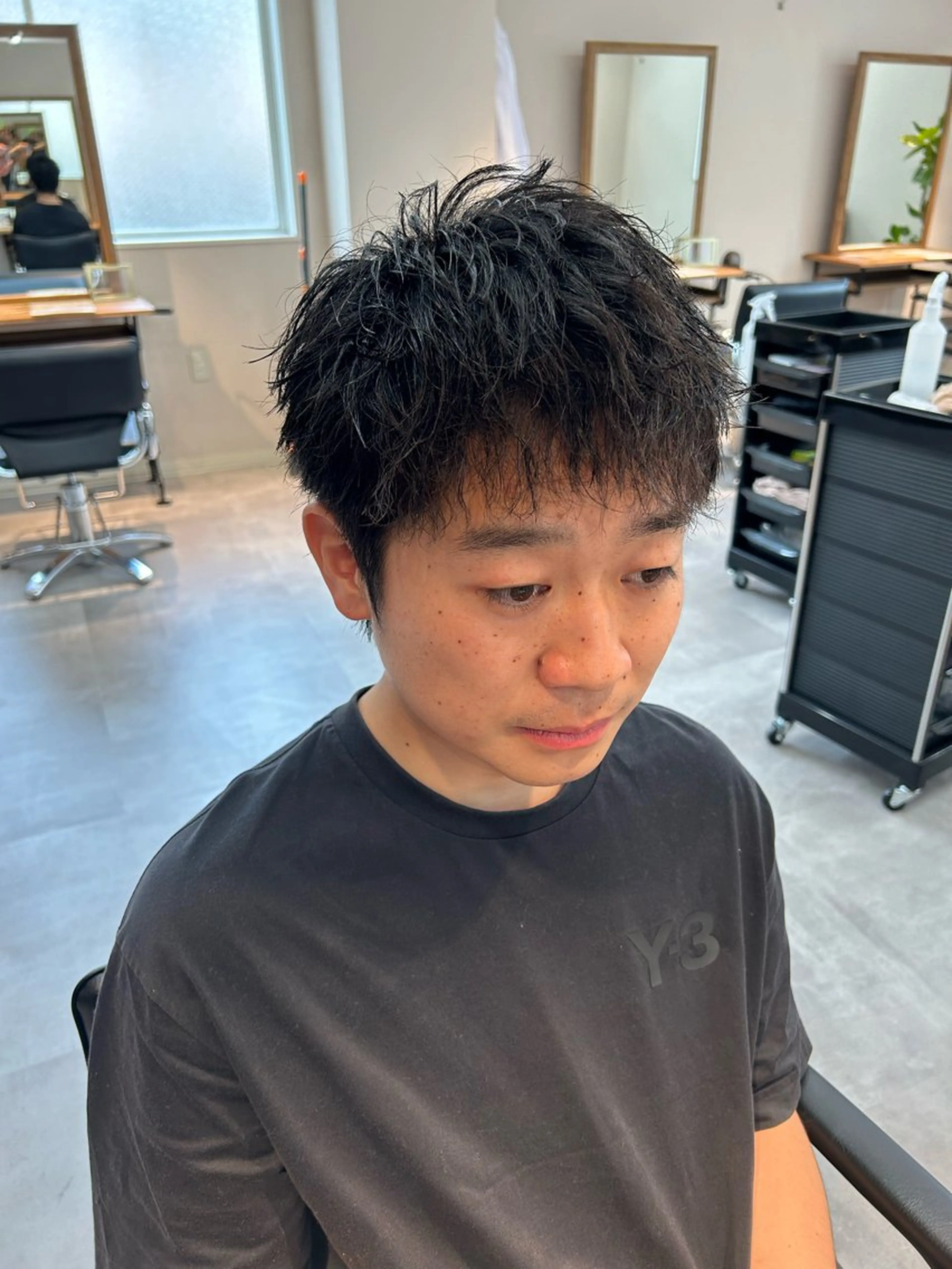 メンズ メンズショート カット フェザーパーマ/保立 /メンズカット/韓国のヘアスタイル