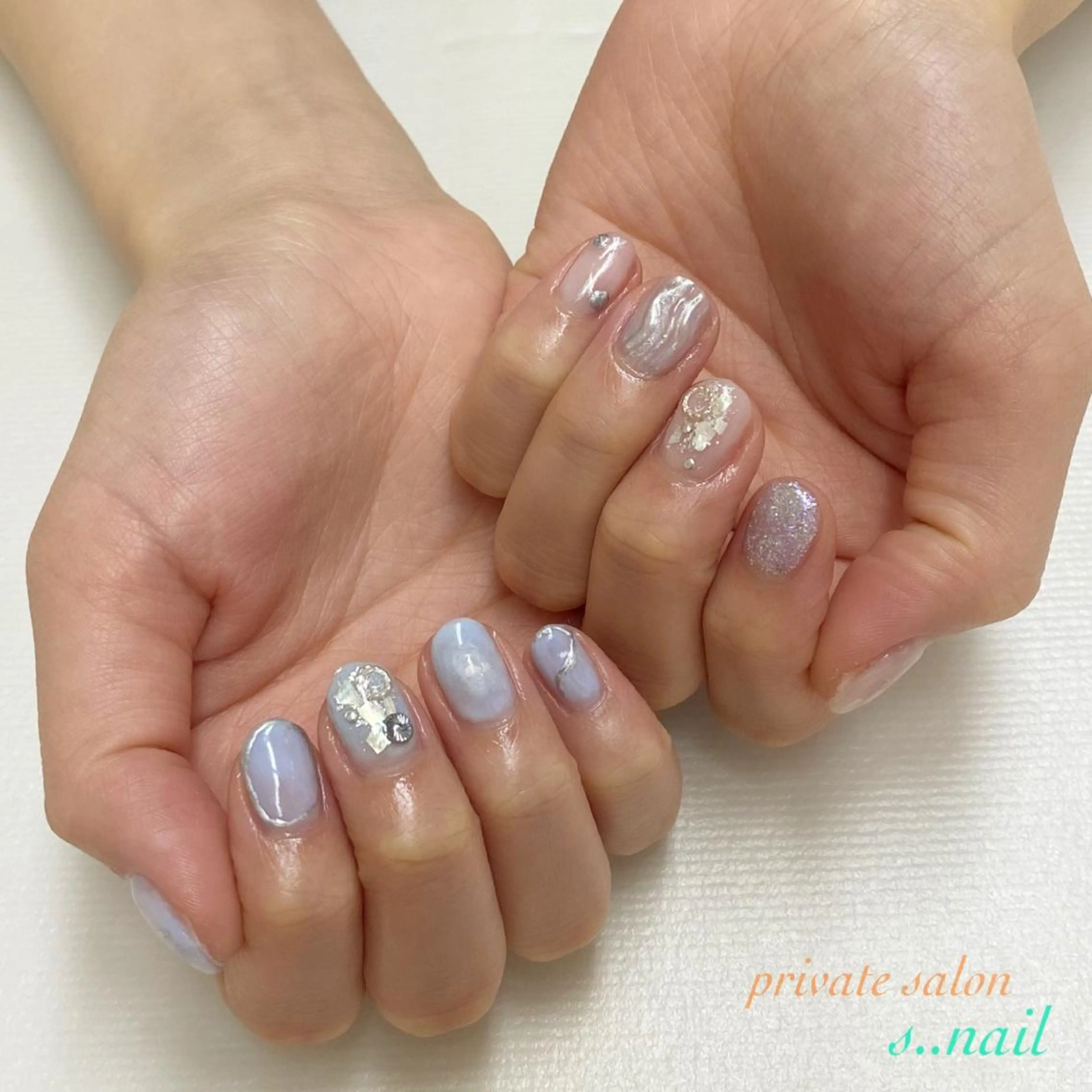 ネイル ブルー ハンドネイル フットネイル s..nail / MORITAのネイルデザイン