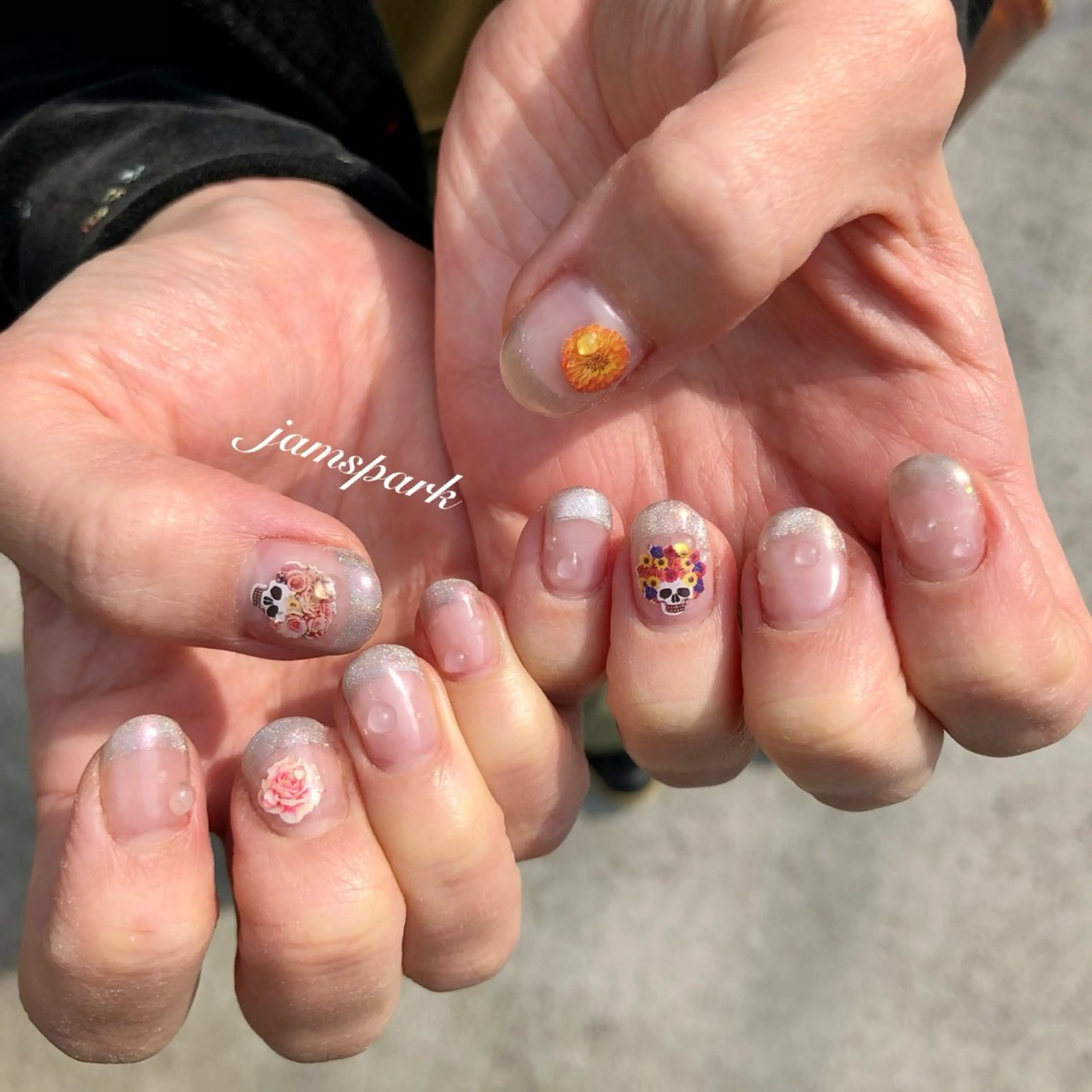 ネイル クリアネイル フレンチネイル マグネットネイル ハンドネイル jamspark ✨のネイルデザイン