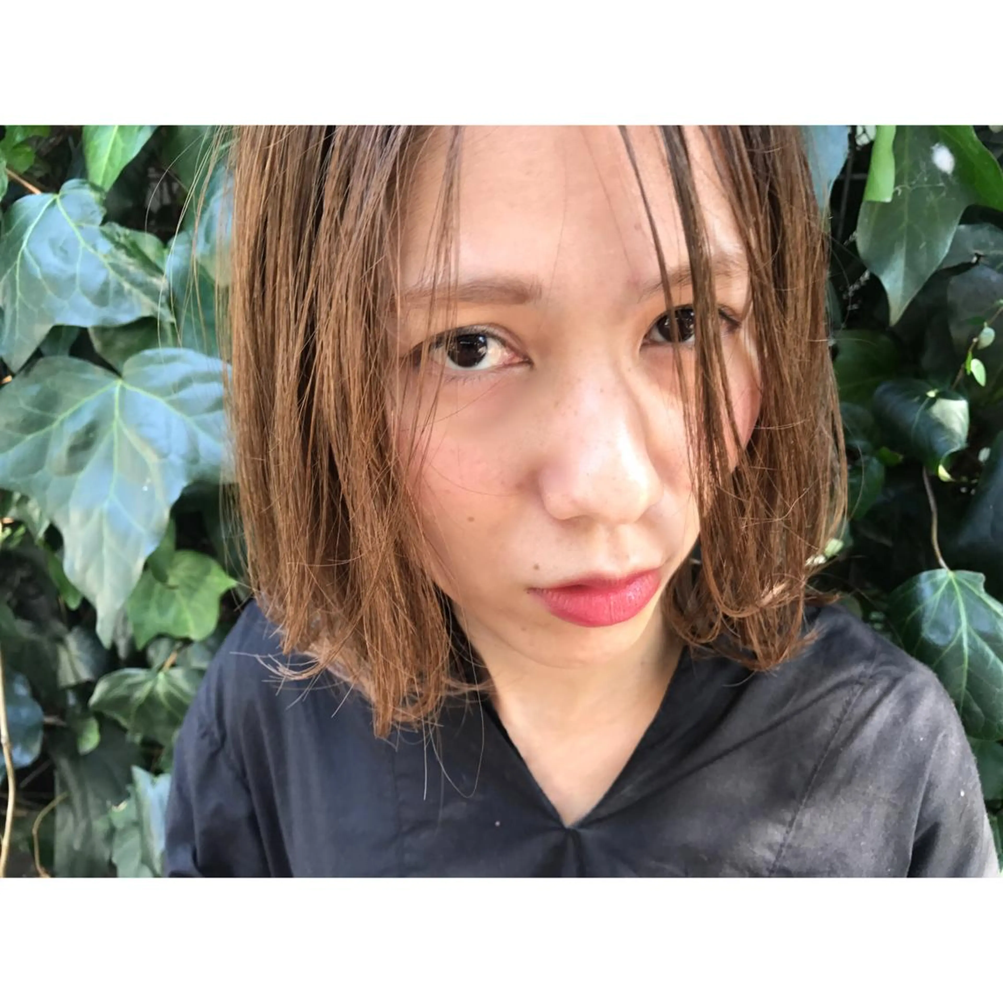 ミディアム カラー ボブレイヤー ボブ レイヤーカット Musiiik hairのヘアスタイル