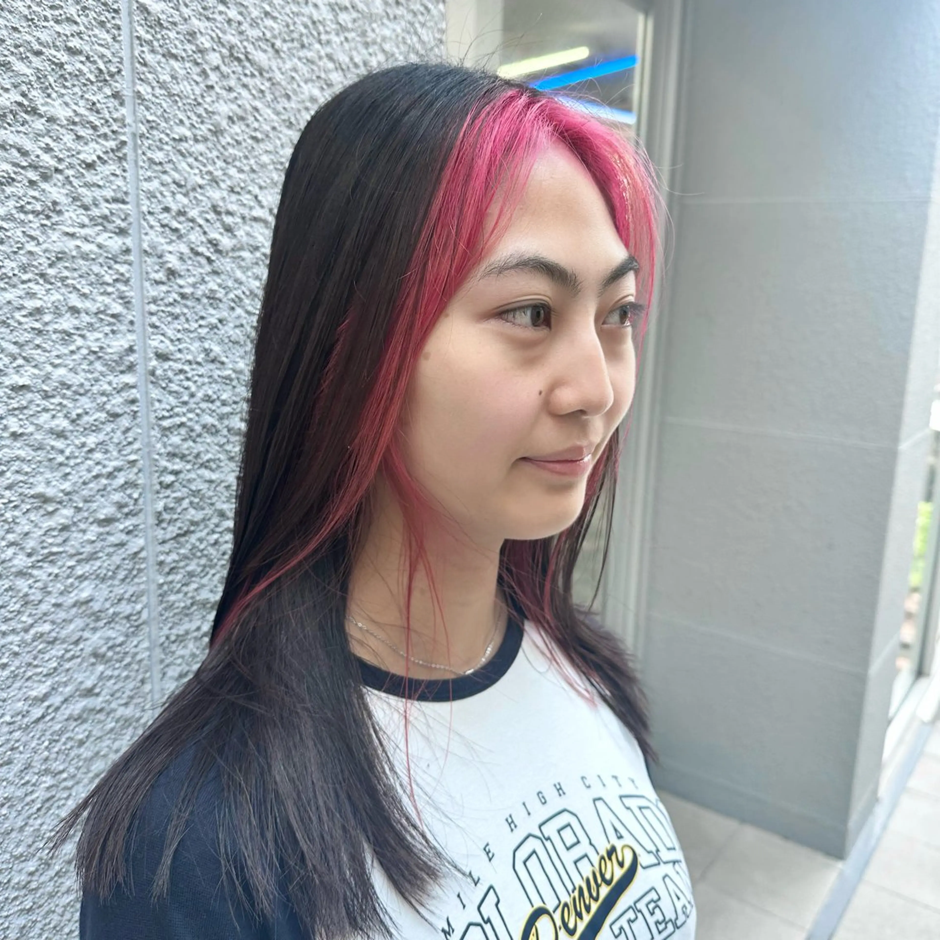 ロング カラー ヘアアレンジ ピンクカラー 顔周りカット 🥀モテ暖色× エクステ🥀あかりのヘアスタイル