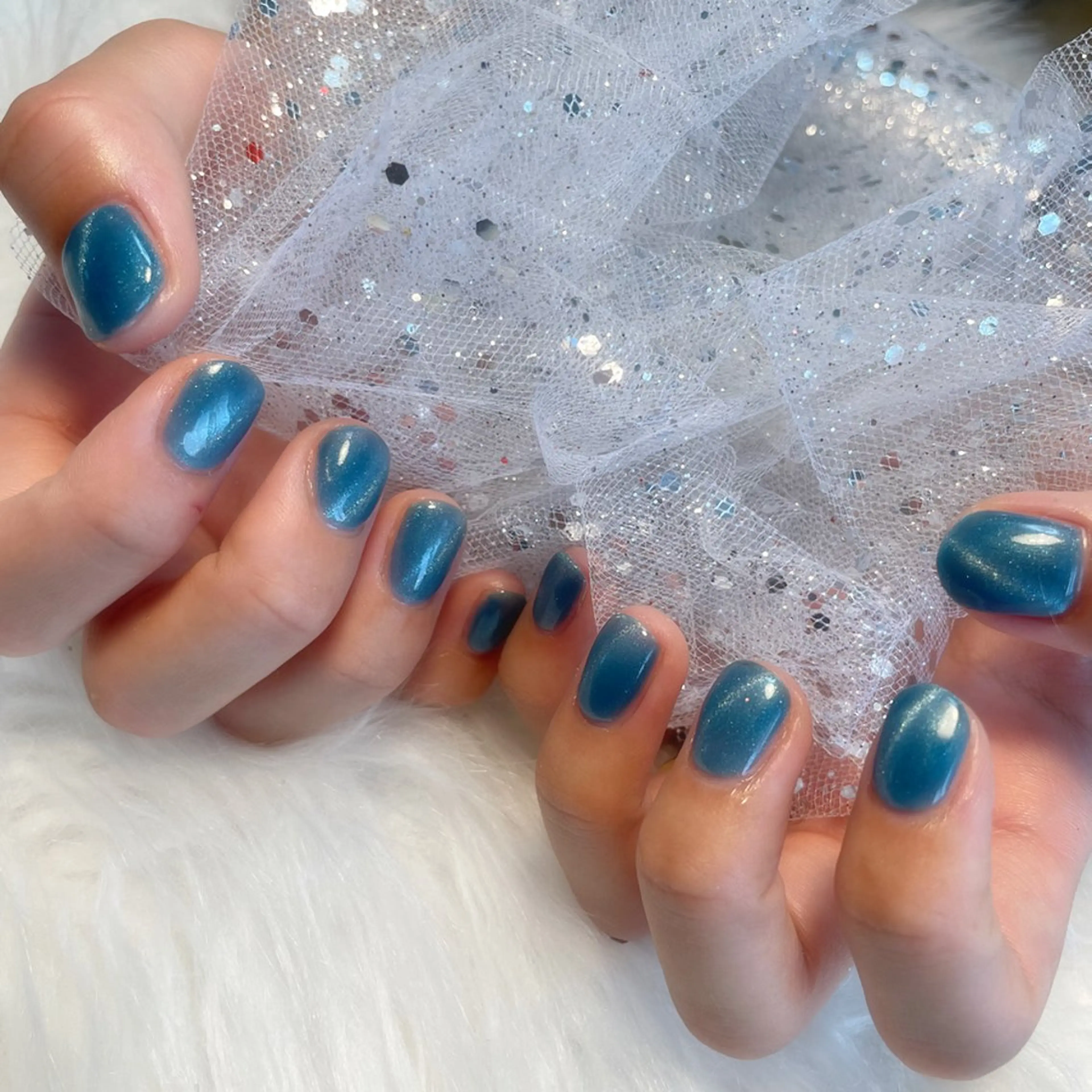 ネイル ハンドネイル ゴテゴテ💙ワンホン リオナのネイルデザイン