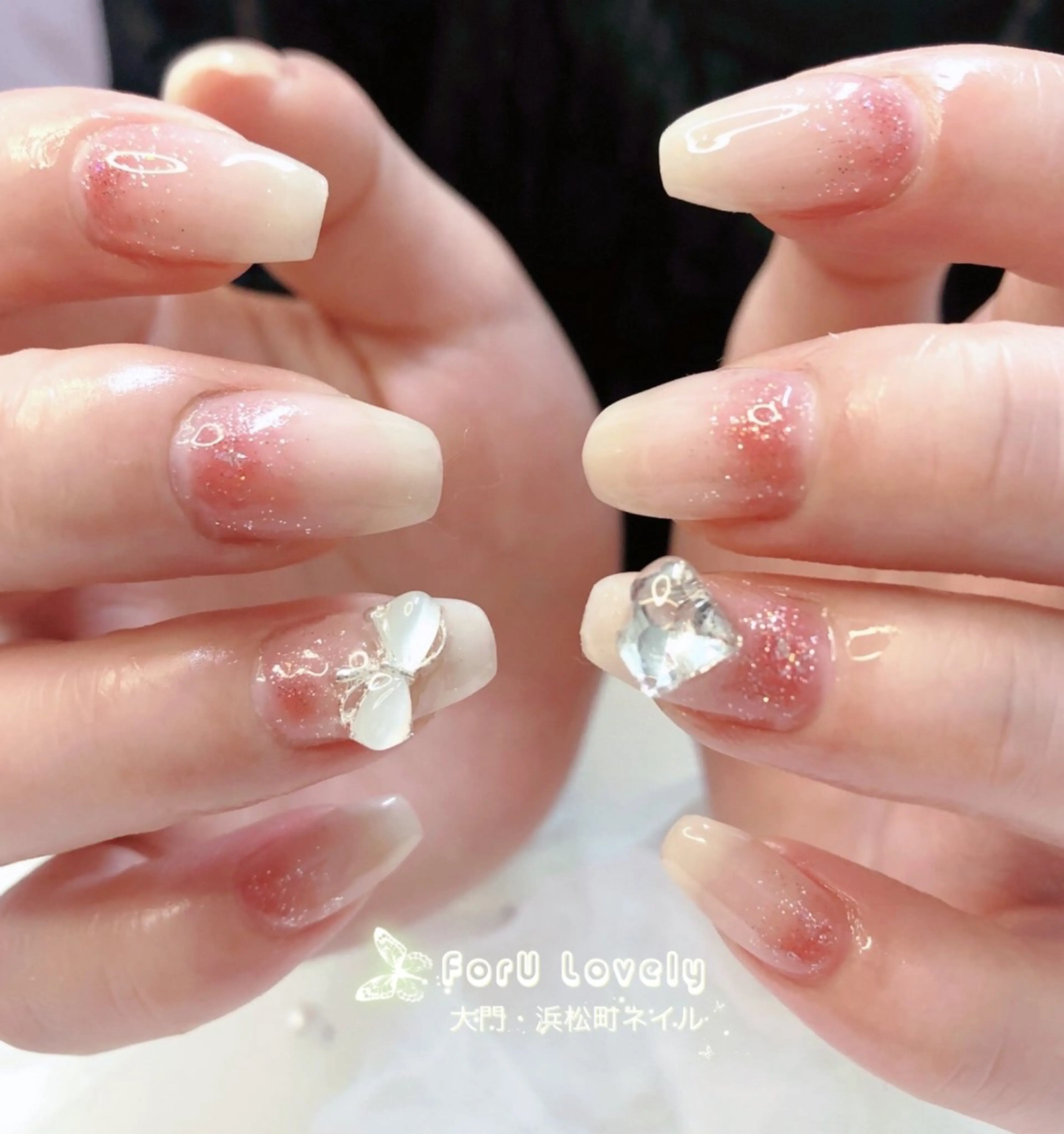 ネイル フレンチネイル ジェルネイル ガラスフレンチ グラデーション 韓国ネイル ハンドネイル ハンドケア 大門浜松町 ネイルのネイルデザイン