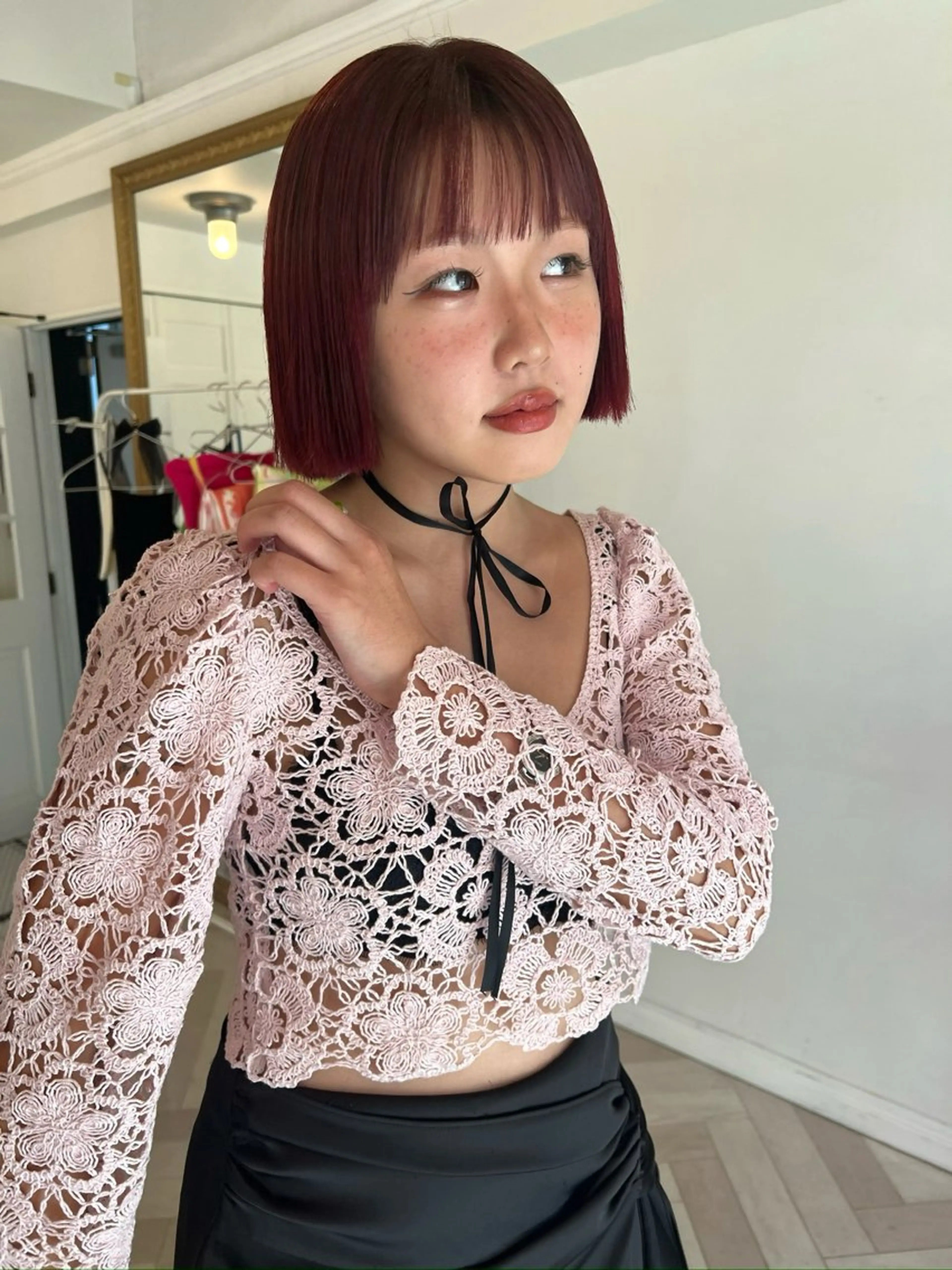 カラー ヘアカラー ブリーチカラー🎀 韓国風/寺門美優のヘアスタイル