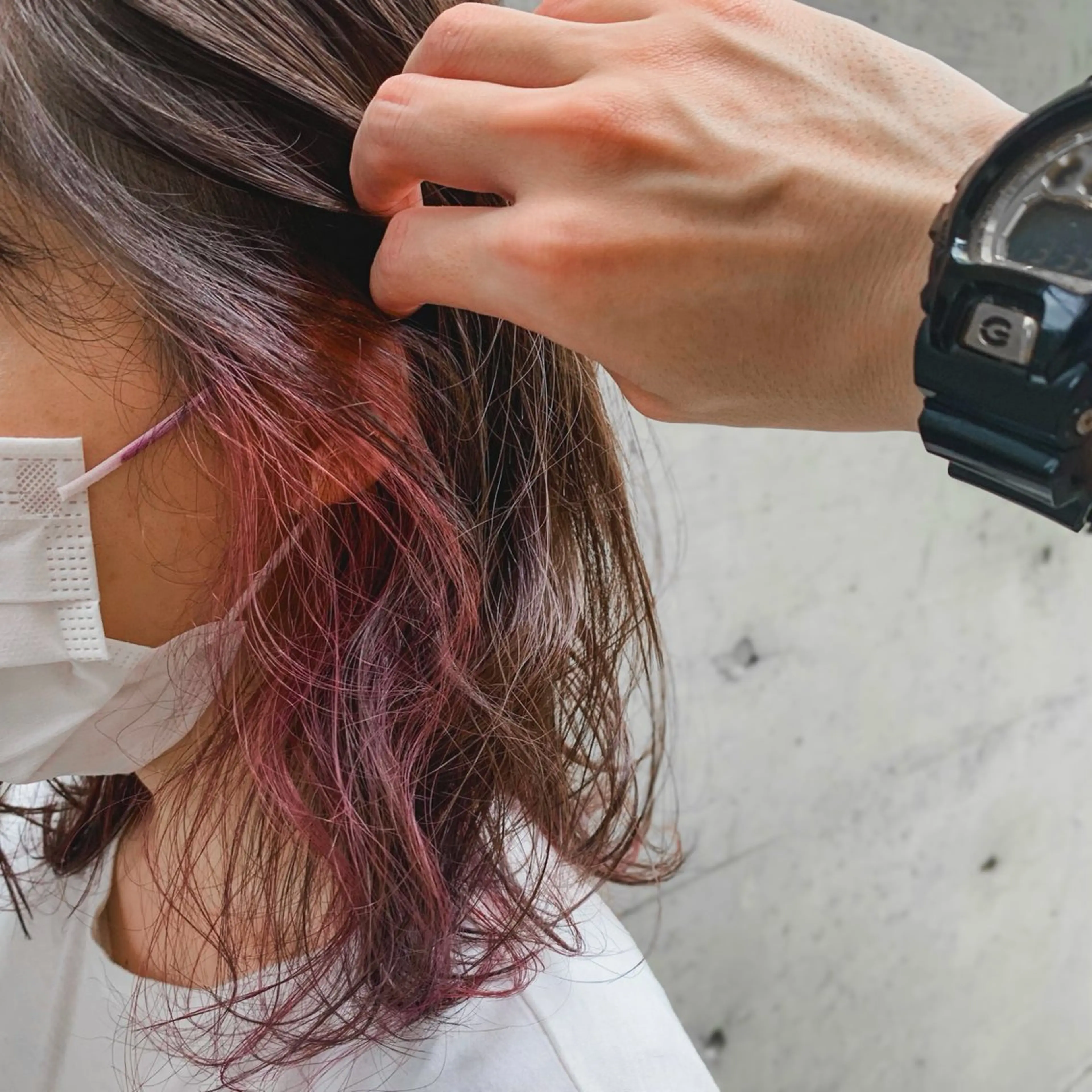 ミディアム カラー ブリーチ ケアブリーチ デザインカラー イヤリングカラー ピンクカラー カット ヘアカラー トリートメント quon RYUYA /レイヤー✂️のその他イメージ