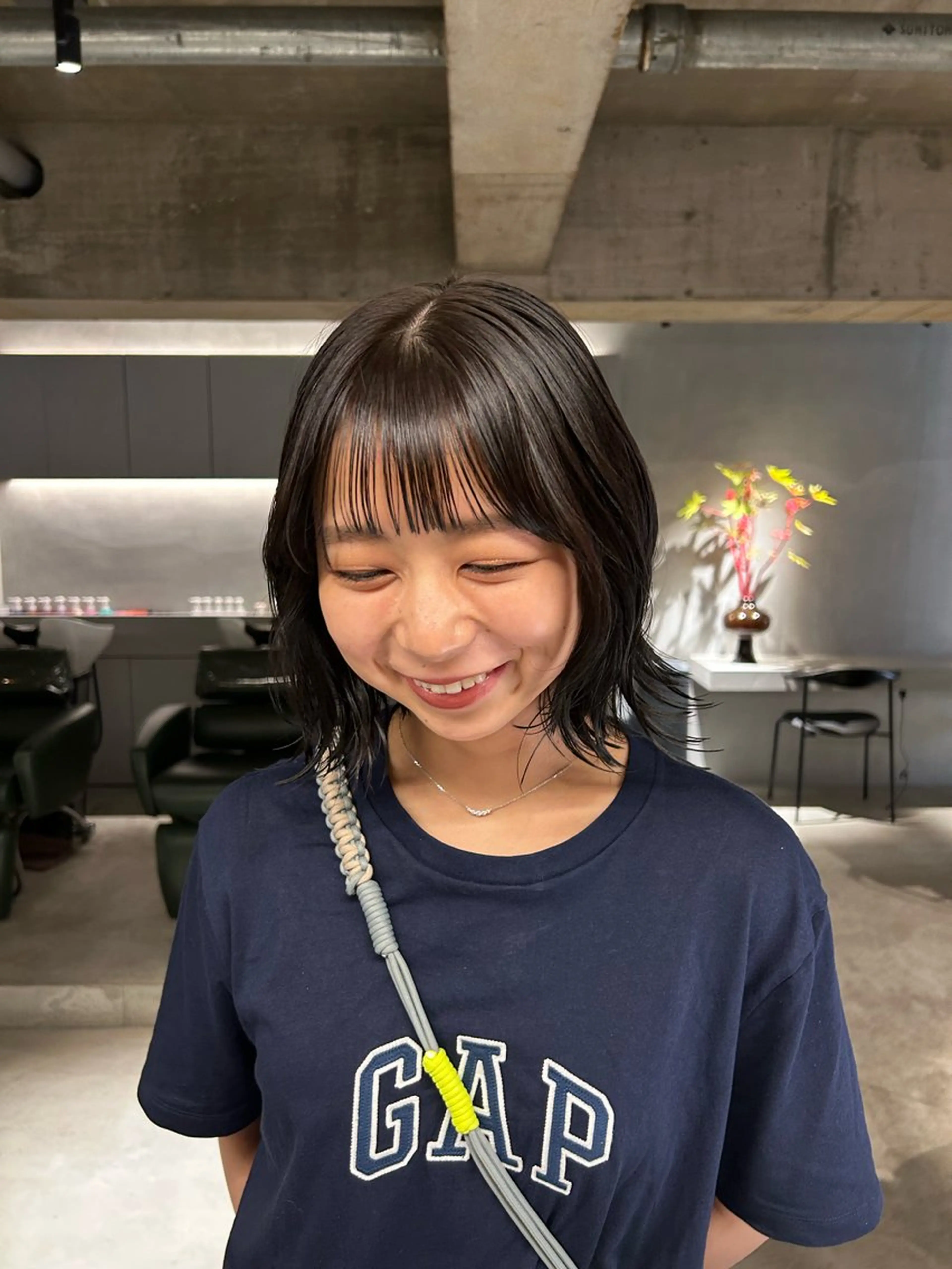 ミディアム カラー 中村 衣里のヘアスタイル