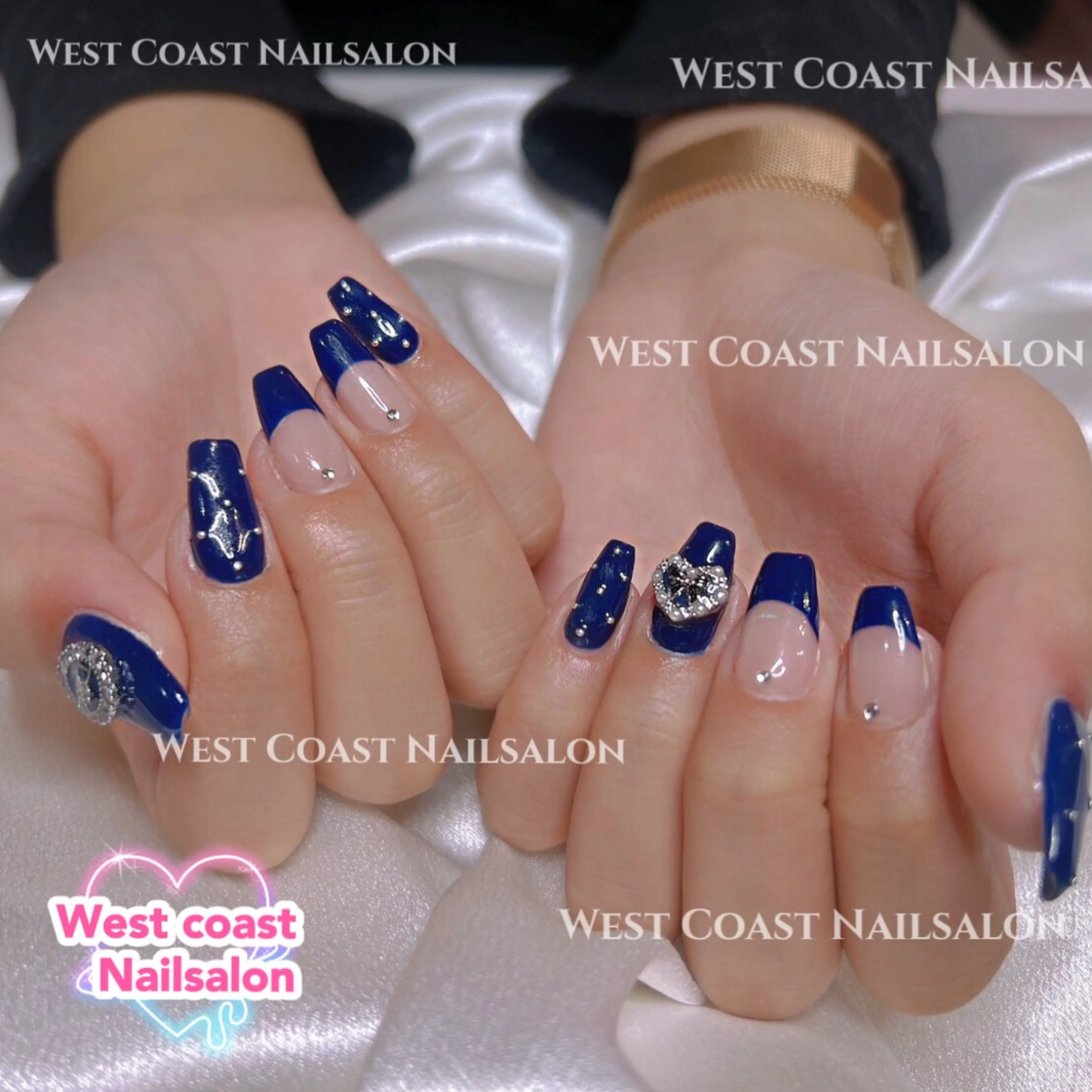 ネイル リボン、ガーリー パーツ放題専門店のネイルデザイン