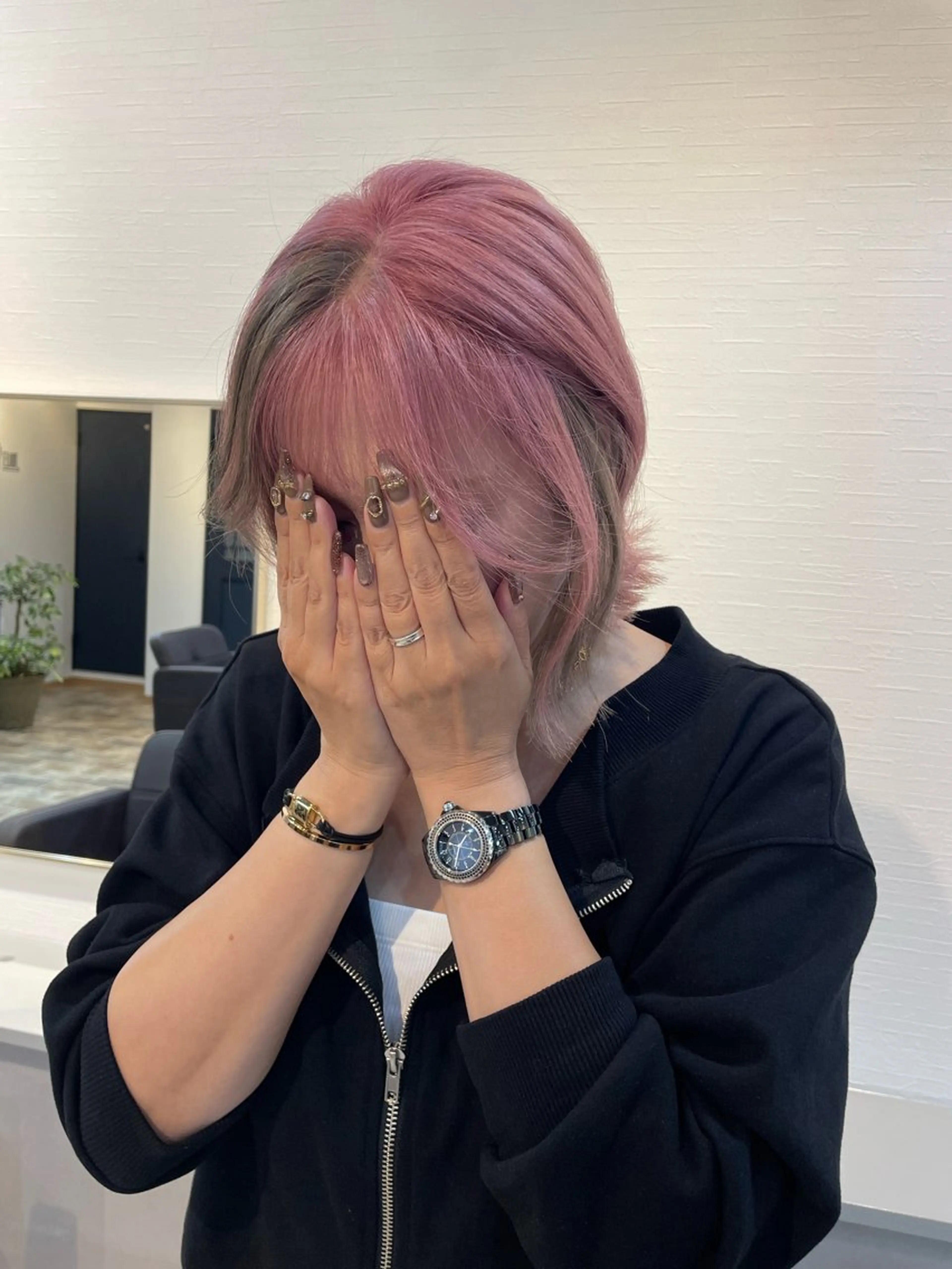 ミディアム カラー ピンクカラー シアーピンク ヘアカラー トリートメント STAR RIVER所属・YUI/ ブリーチカラー🌷のヘアスタイル