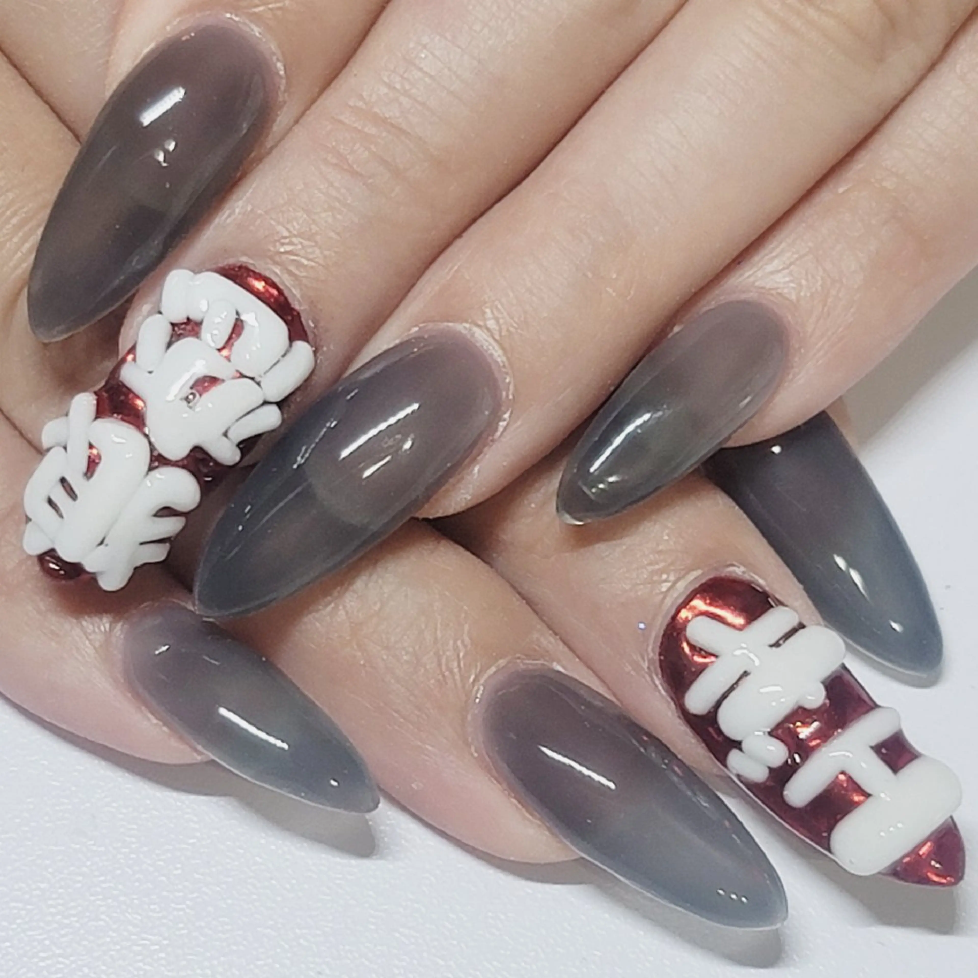ネイル アートネイル ボルドー ミラーネイル ハンドネイル よしだ ひろきのネイルデザイン