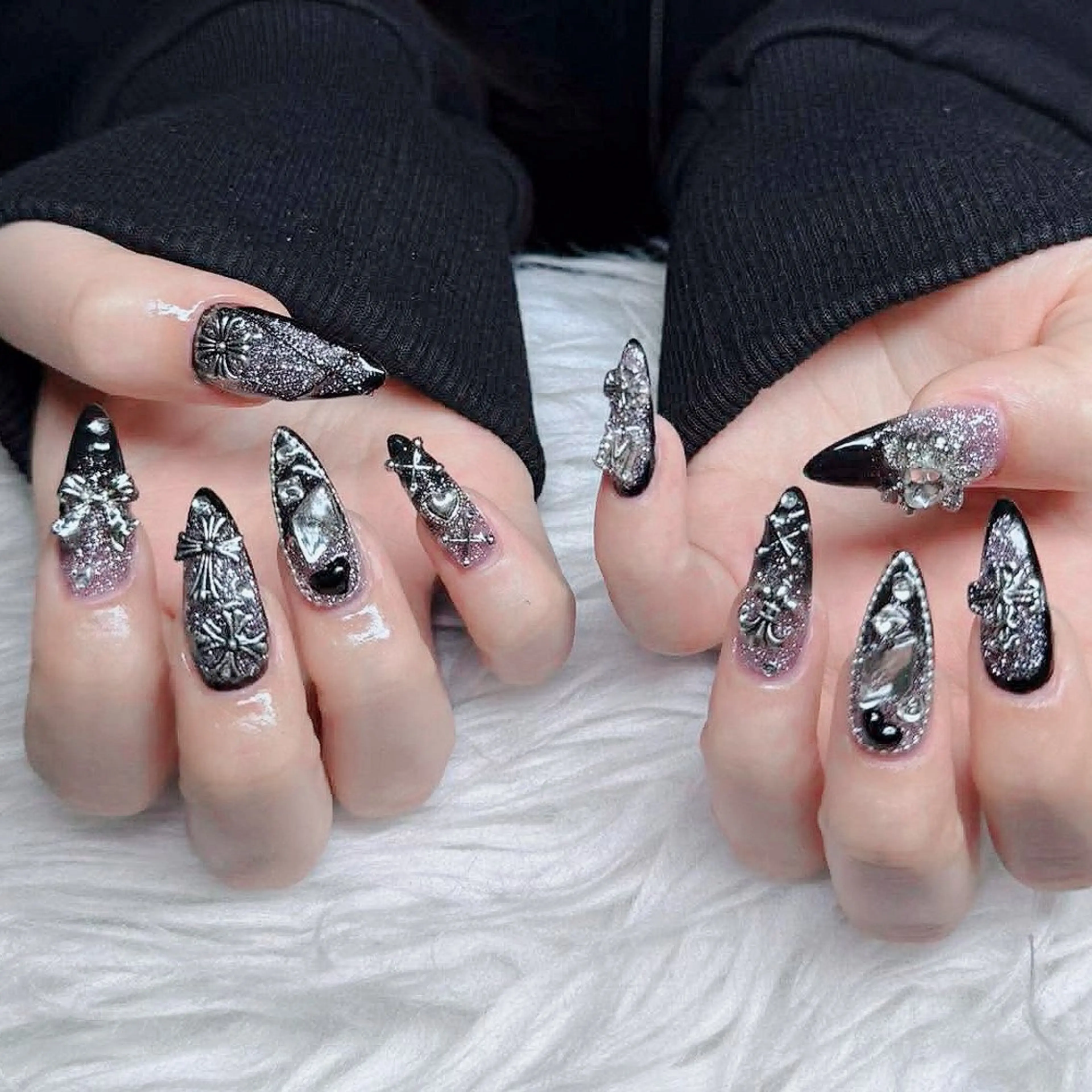 ネイル フットネイル フレンチネイル グラデーション 韓国ネイル ロングネイル ハンドネイル Hani Nail Salonのネイルデザイン