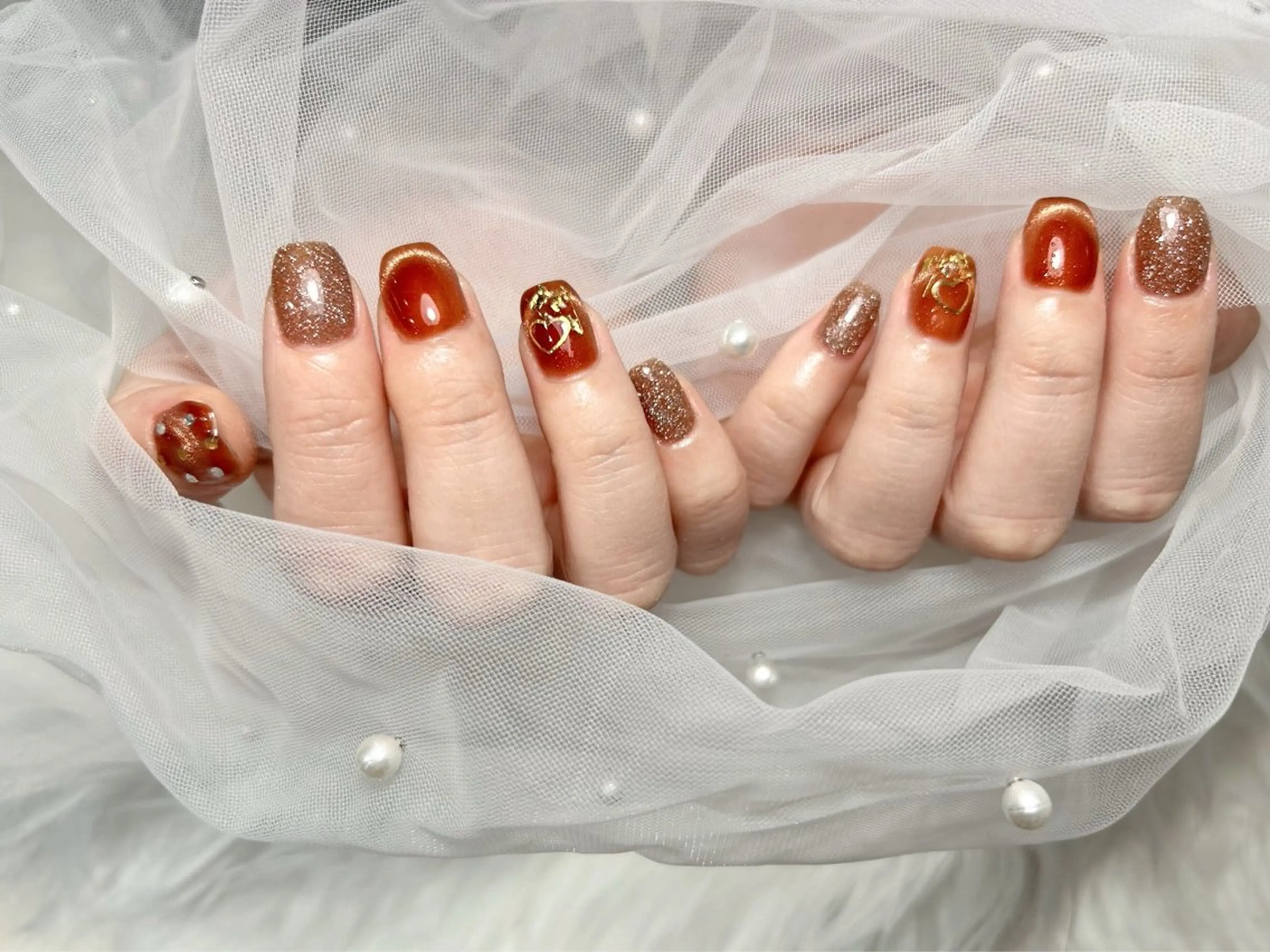 ネイル アートネイル 桜ネイル フレンチネイル ガラスフレンチ グラデーション ハンドネイル ハンドケア 🌈 Laule'aのネイルデザイン