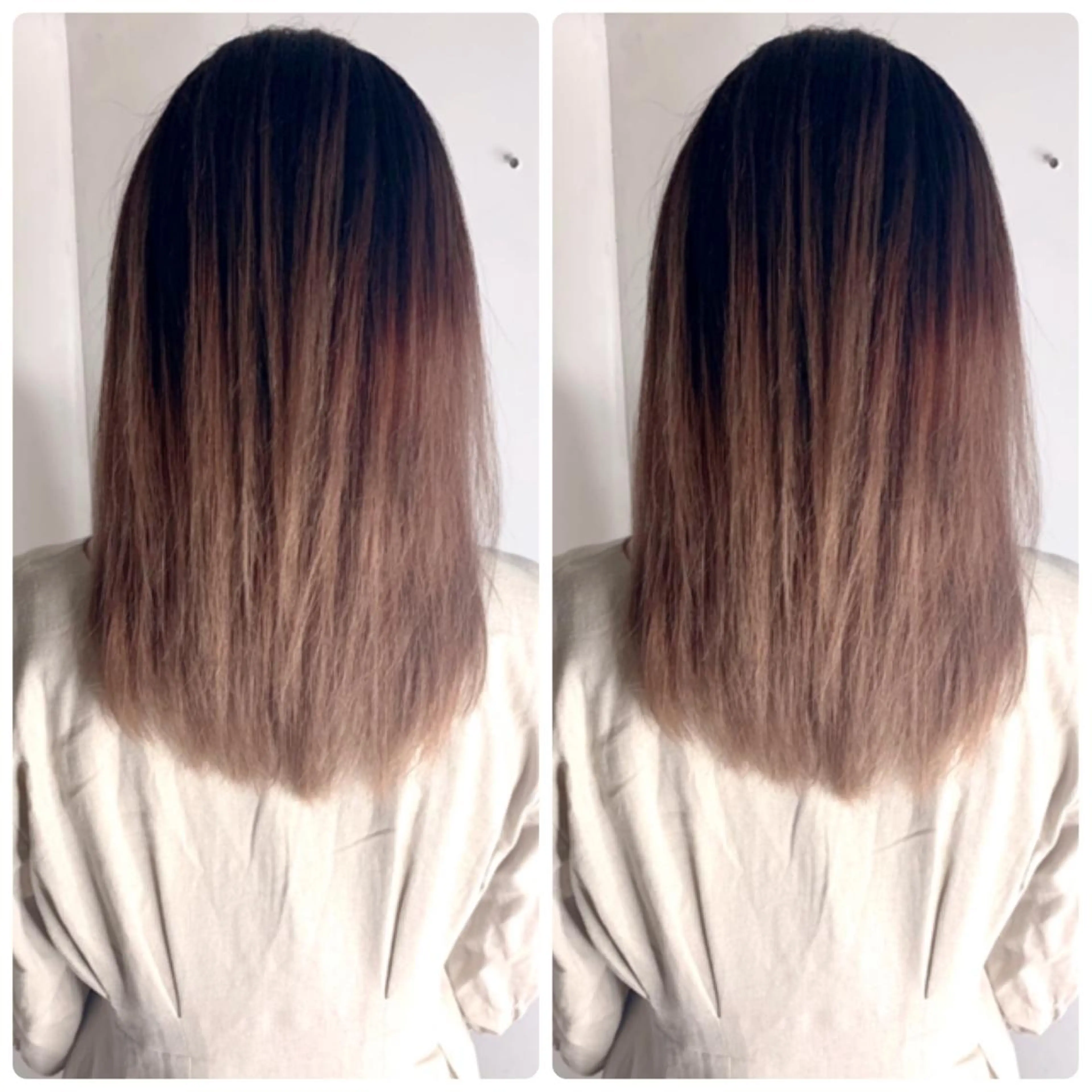 ミディアム アッシュ ボブ ハイライト レイヤーカット カット ヘアカラー トリートメント 京都大人女性ショート 徒歩1分/秋山のヘアスタイル