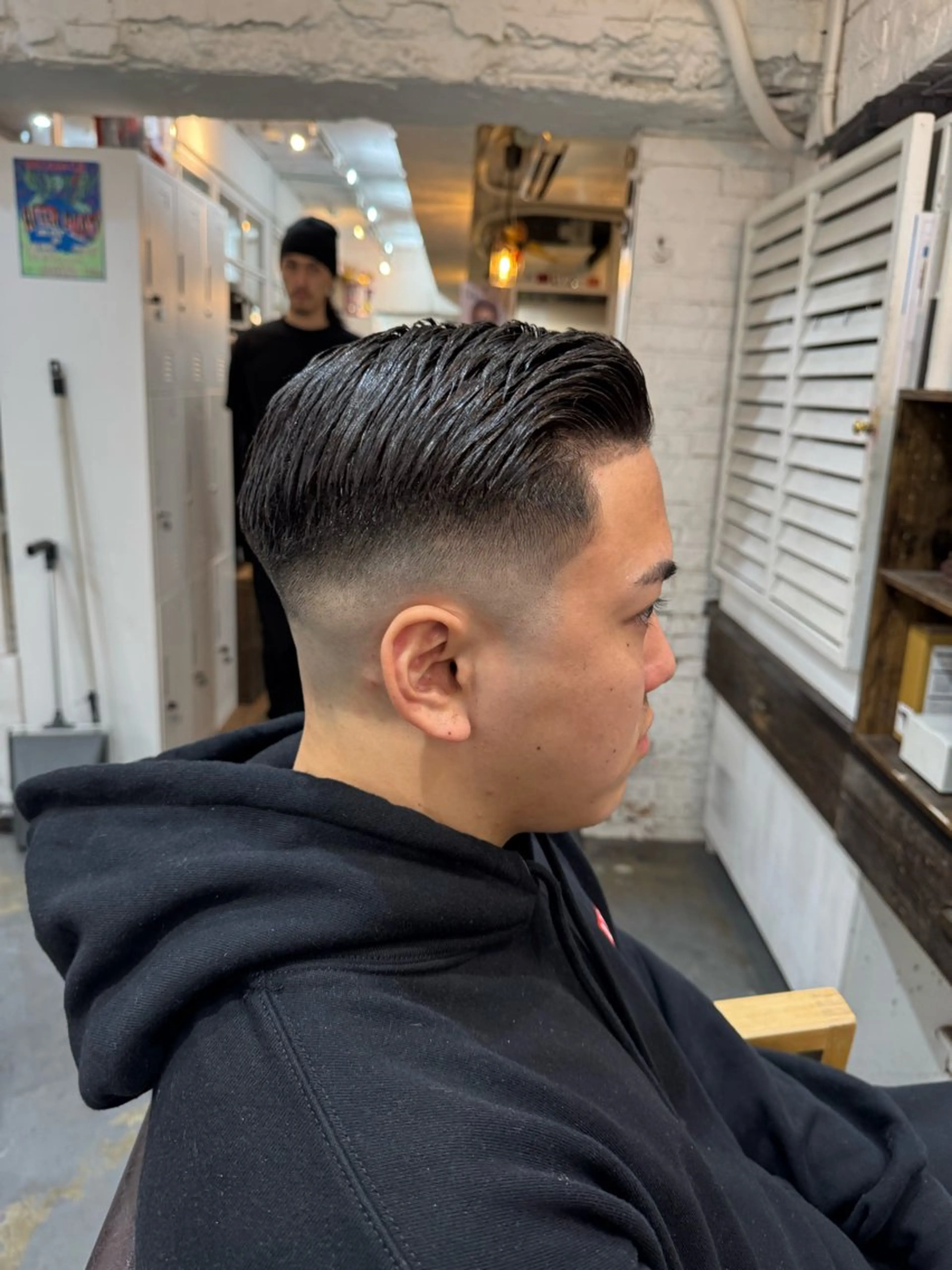 ショート メンズ センターパート ダウンパーマ フェードカット メンズハイライト メンズパーマ カット トリートメント 💈メンズ特化💈 TASUKUのヘアスタイル