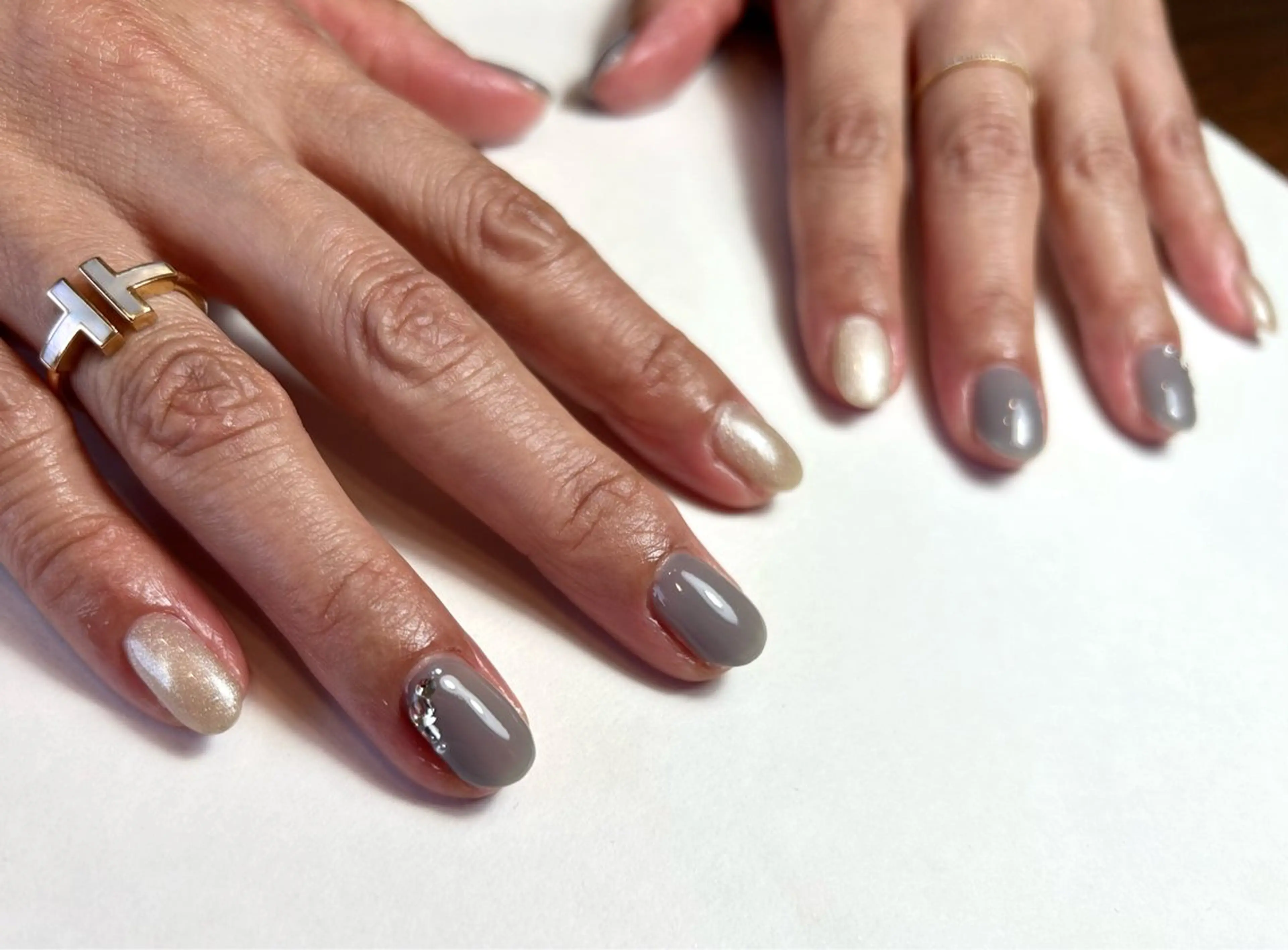 ネイル マグネットネイル オフィスネイル 夏ネイル ハンドネイル le_rire _nailのネイルデザイン