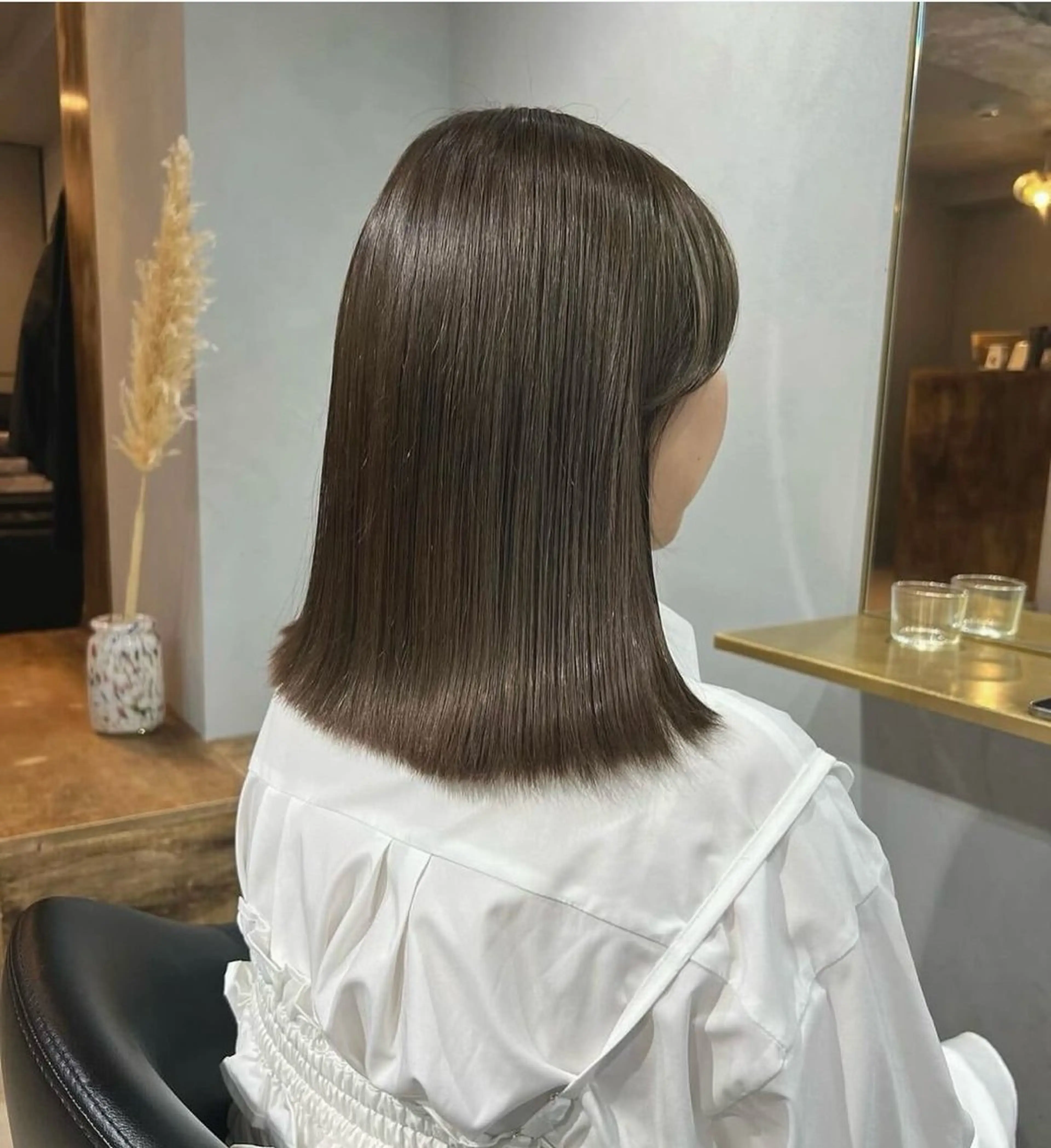 ミディアム カラー カット ヘアカラー トリートメント akane/ベージュ /オリーブ/ブラウンのヘアスタイル