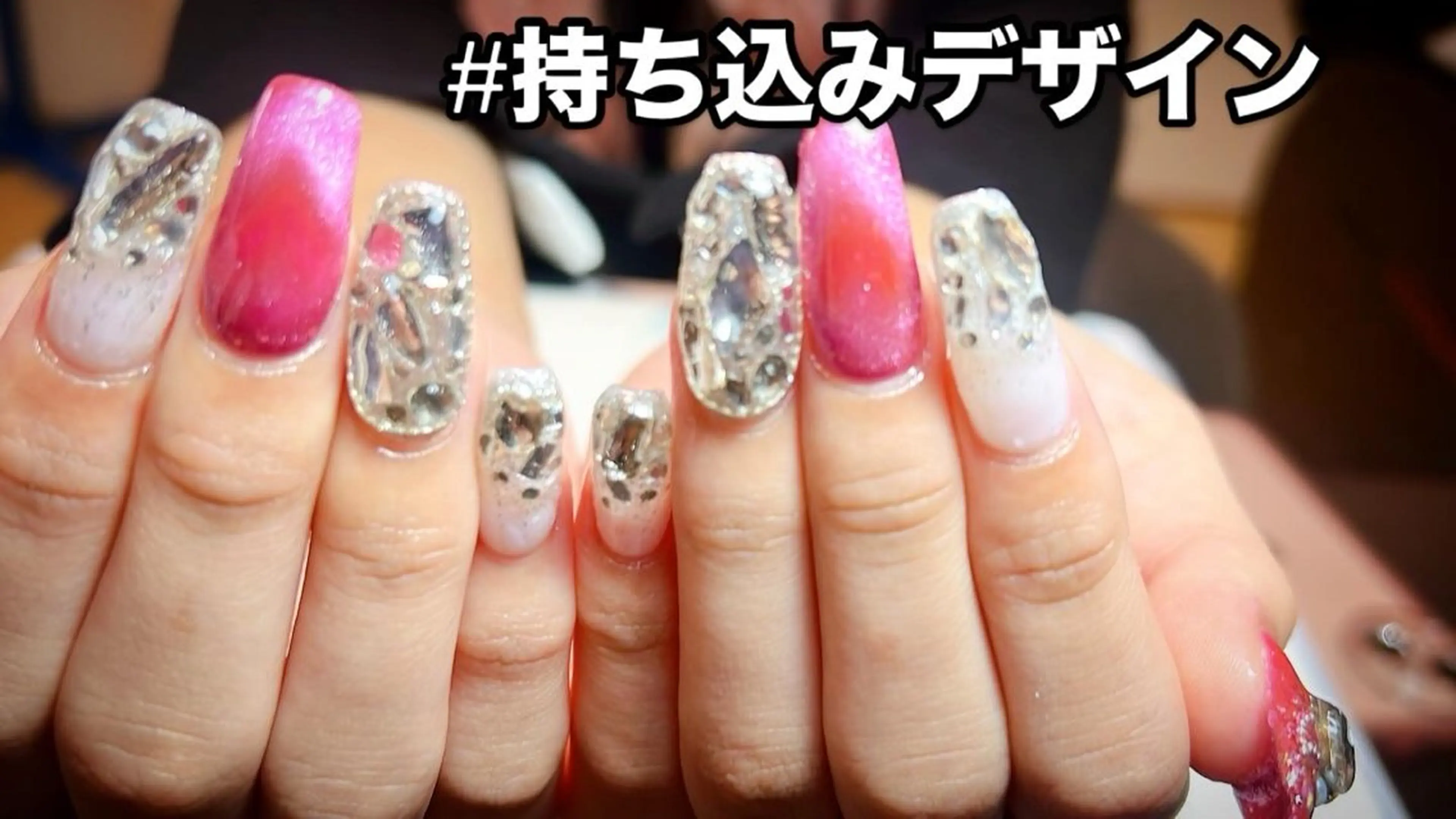 ネイル ハート マグネットネイル ハンドネイル Emma Nailのネイルデザイン